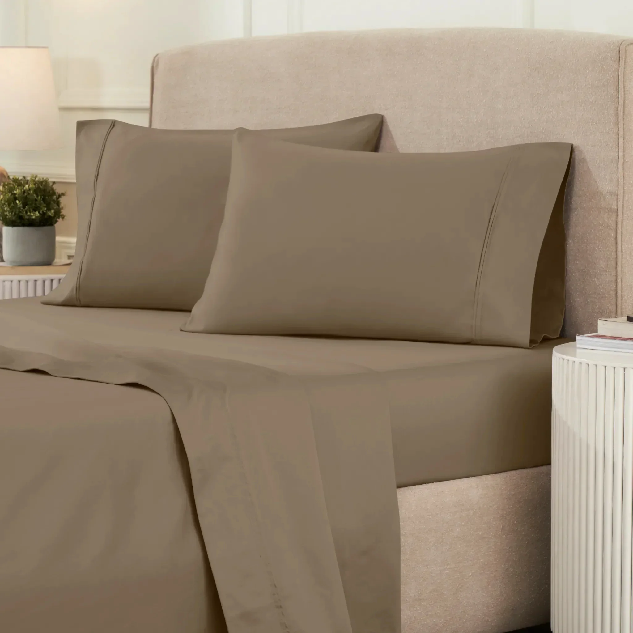 Superior 1200 Thread Count Egyptian Cotton Sateen Solid 4-Piece Sheet Set - Image 11