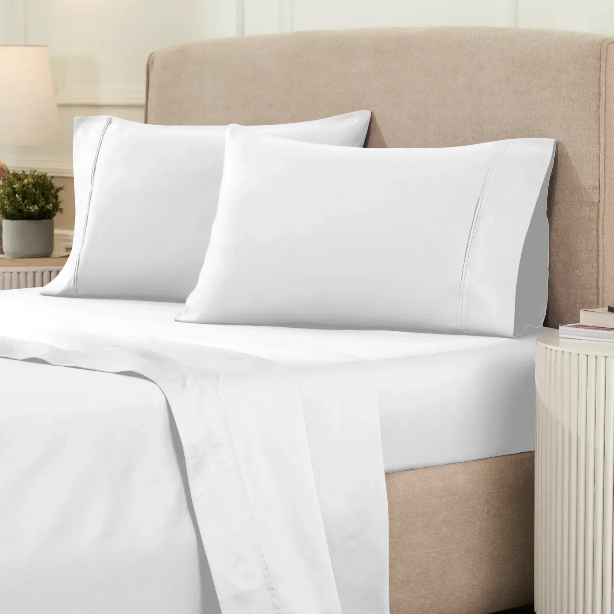 Superior 1200 Thread Count Egyptian Cotton Sateen Solid 4-Piece Sheet Set - Image 28
