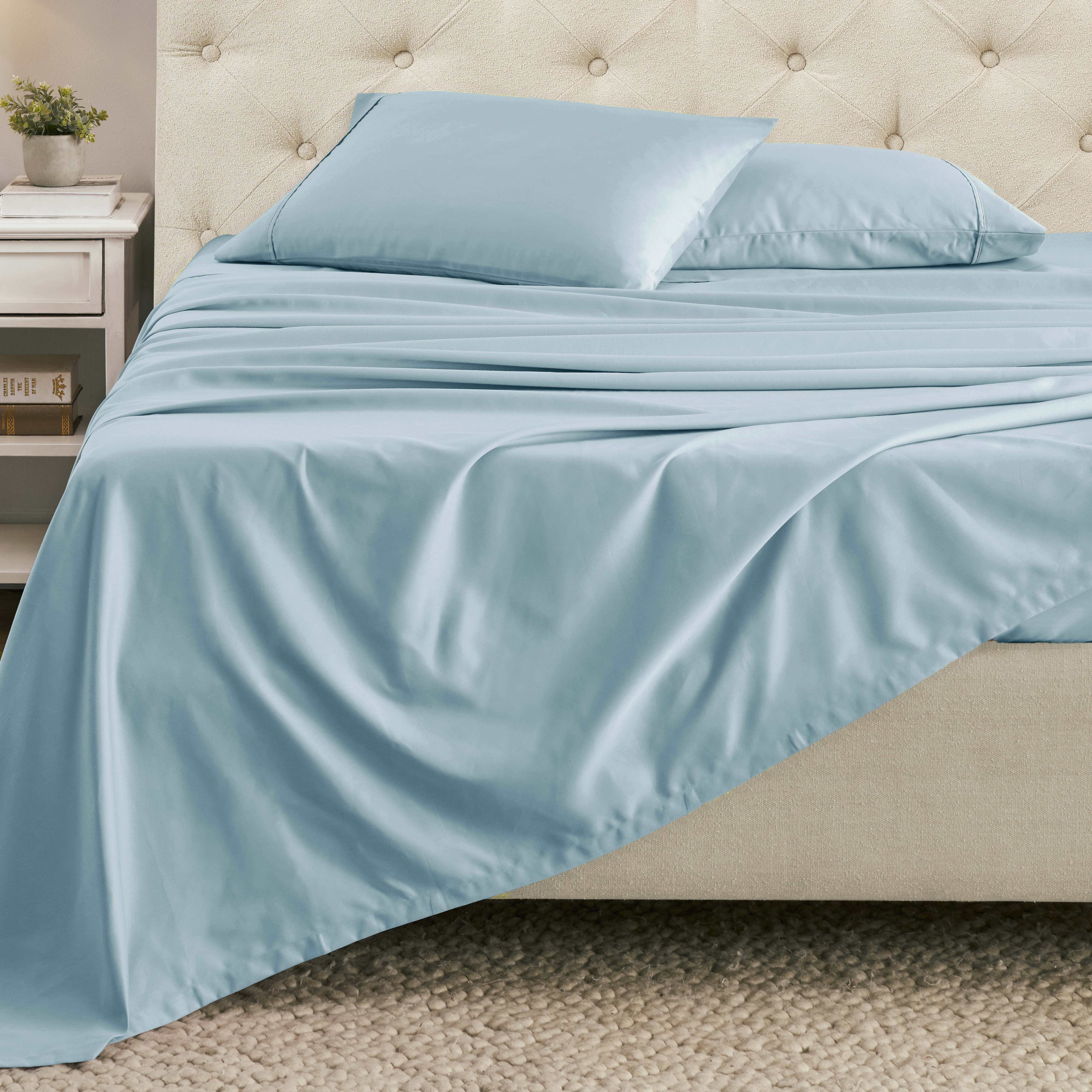 Superior 1500 Thread Count Cotton Blend Deep Pocket Solid 4-Piece Sheet Set - Image 5
