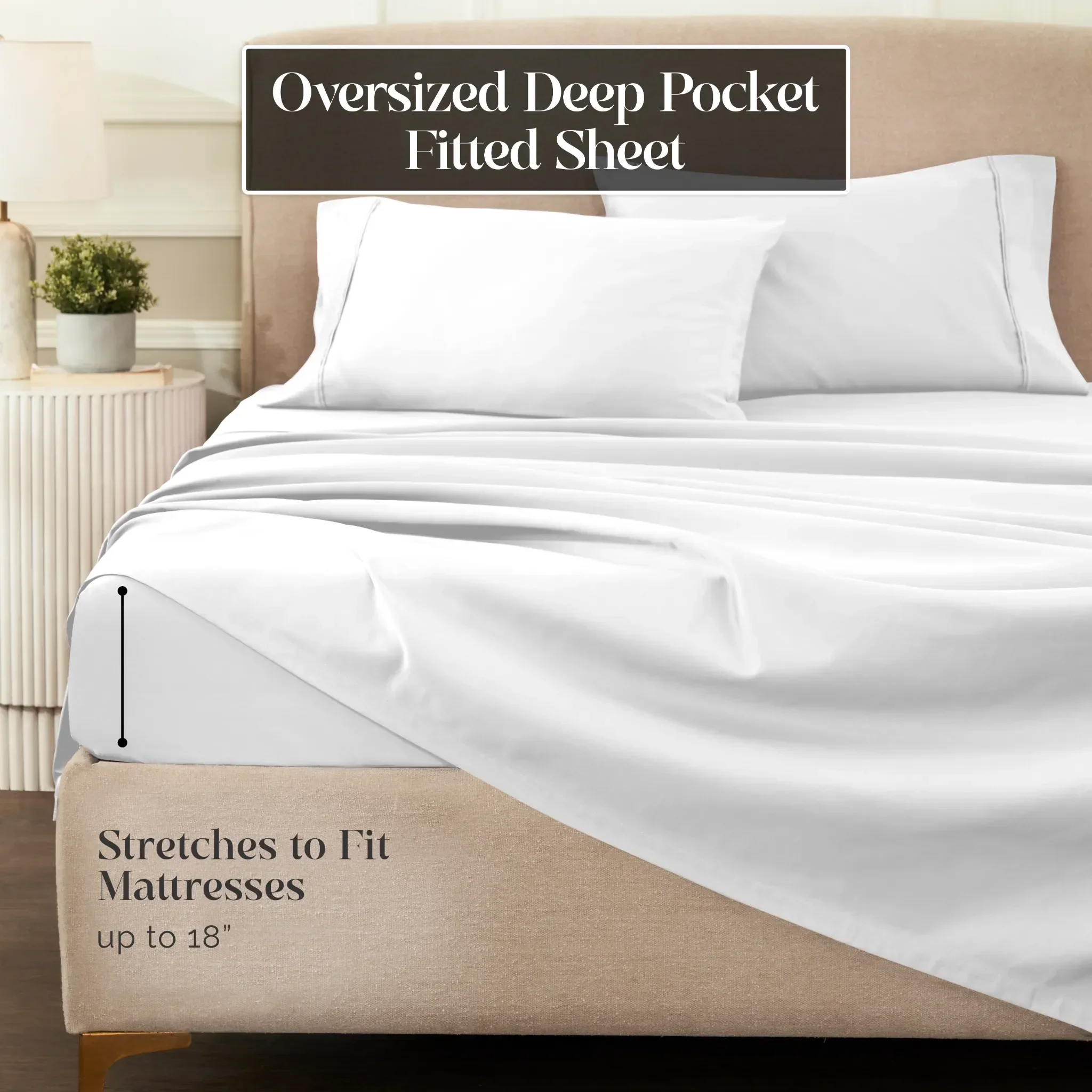 Superior 1500 Thread Count Egyptian Cotton Sateen Solid 4-Piece Sheet Set - Image 13