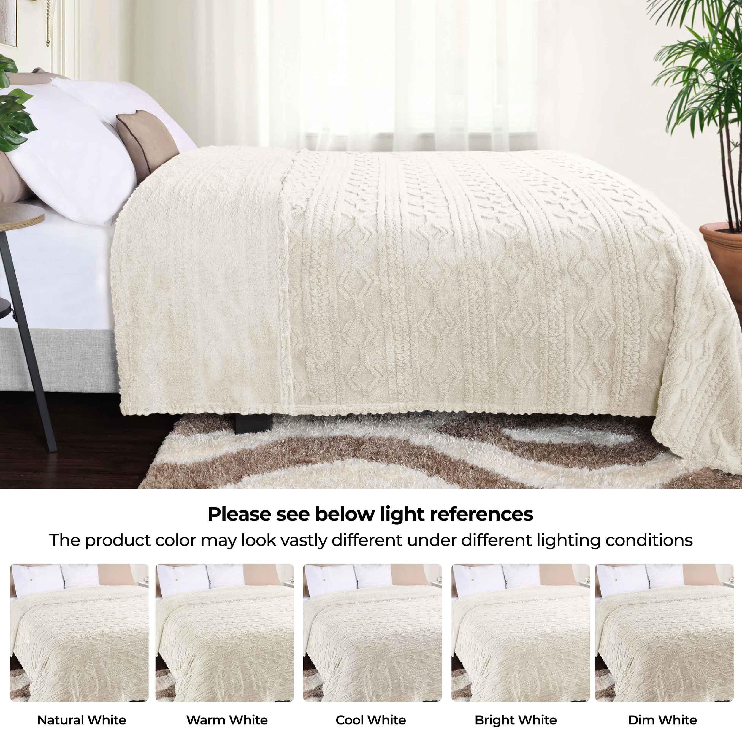 Superior Arctic Boho Knit Jacquard Fleece Blanket - Image 13