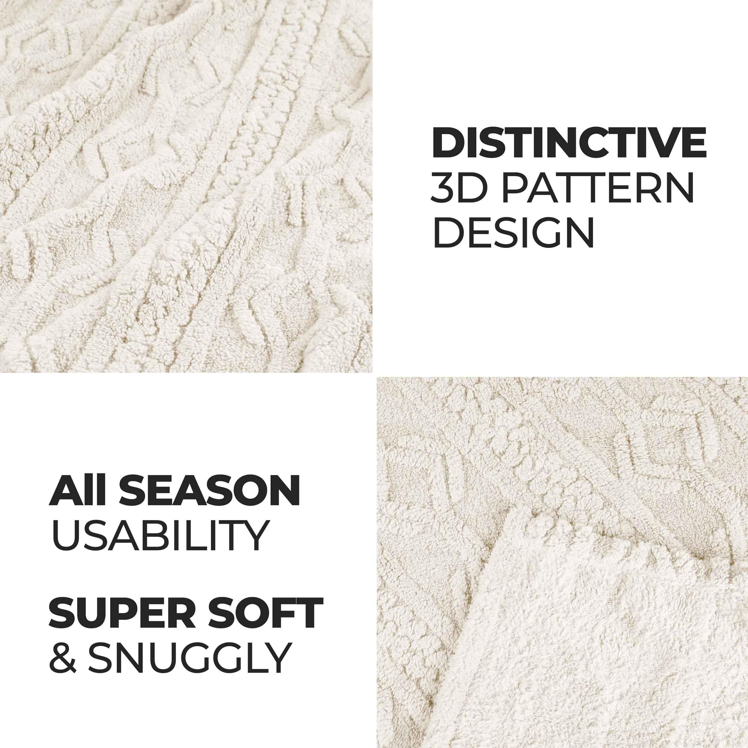 Superior Arctic Boho Knit Jacquard Fleece Blanket - Image 15