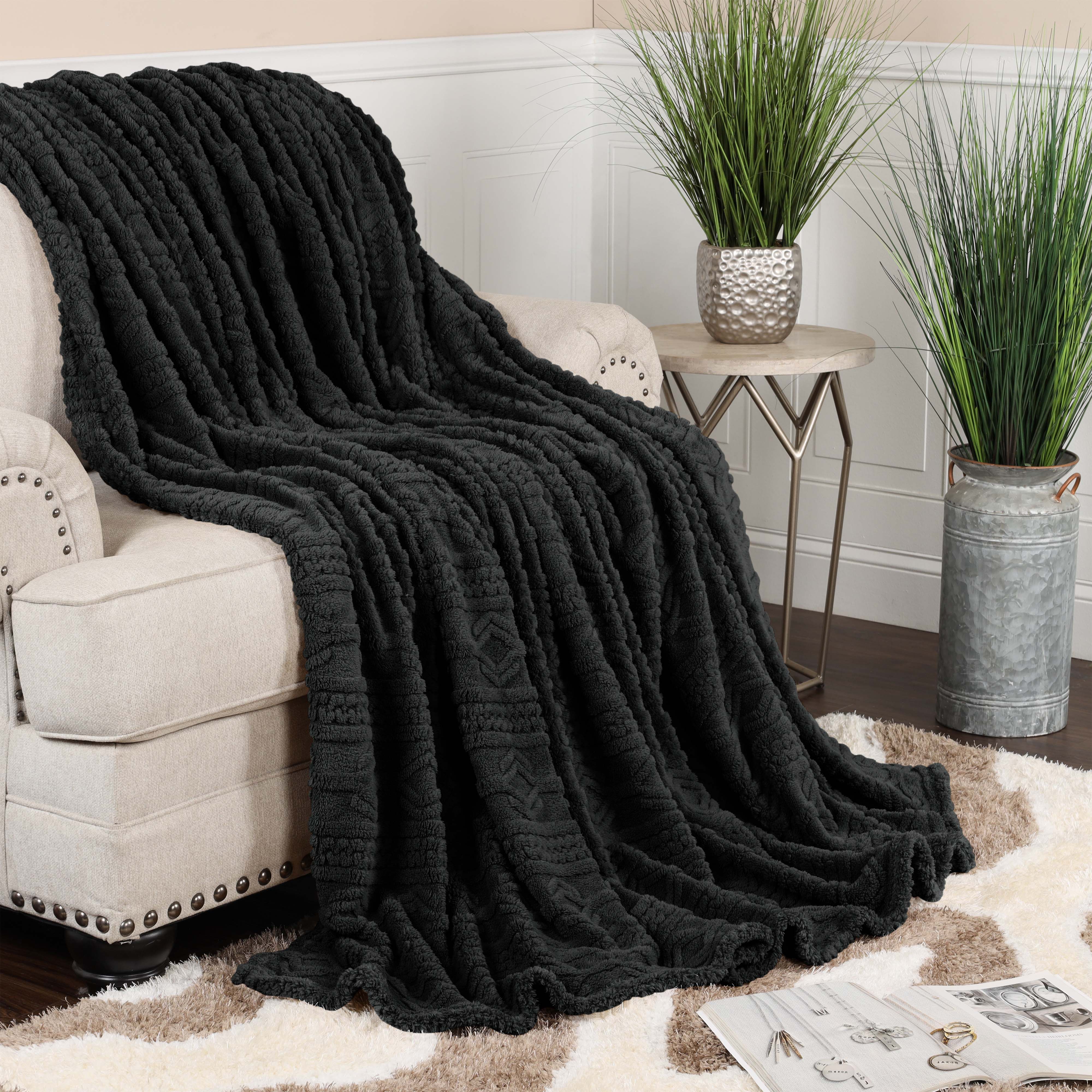 Superior Arctic Boho Knit Jacquard Fleece Blanket - Image 17
