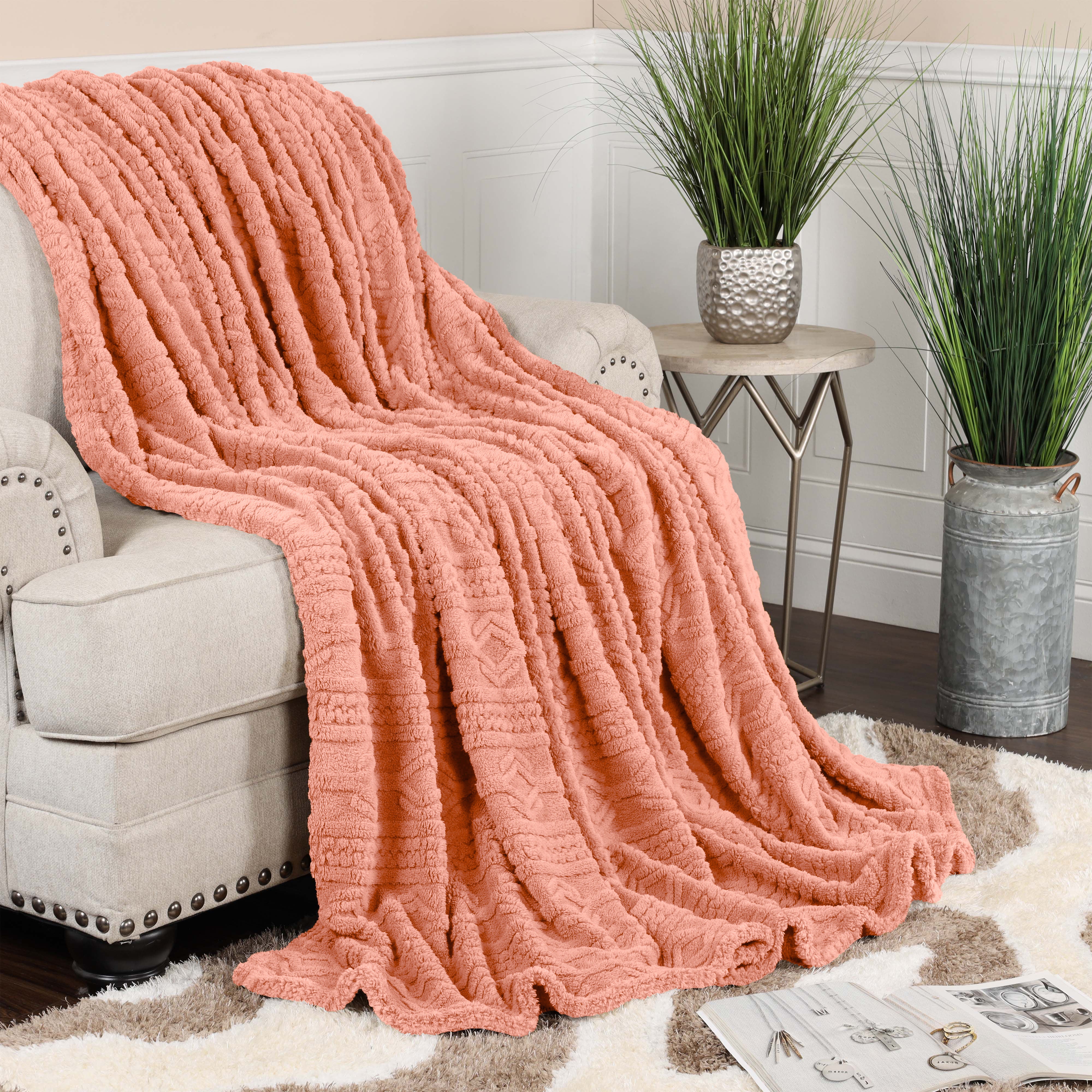 Superior Arctic Boho Knit Jacquard Fleece Blanket - Image 18