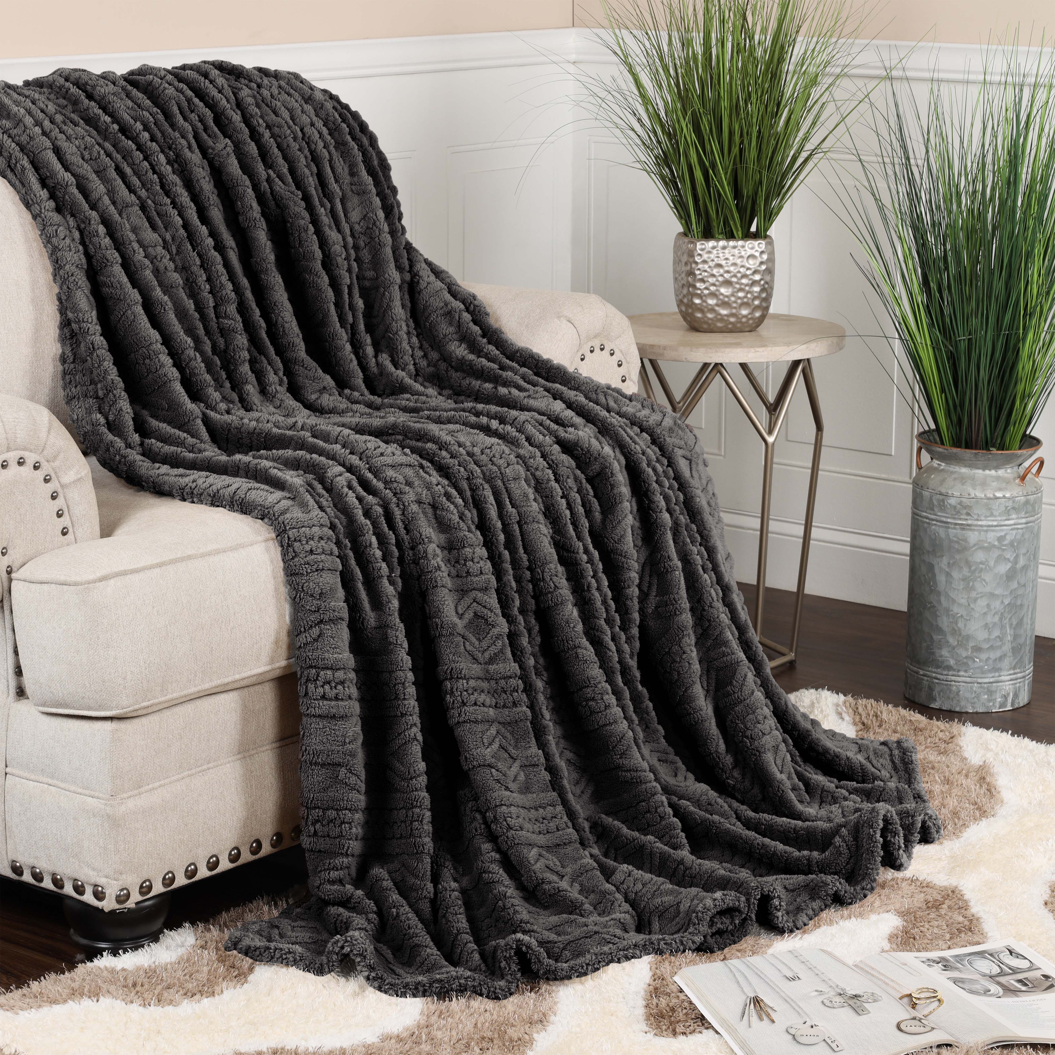 Superior Arctic Boho Knit Jacquard Fleece Blanket - Image 20