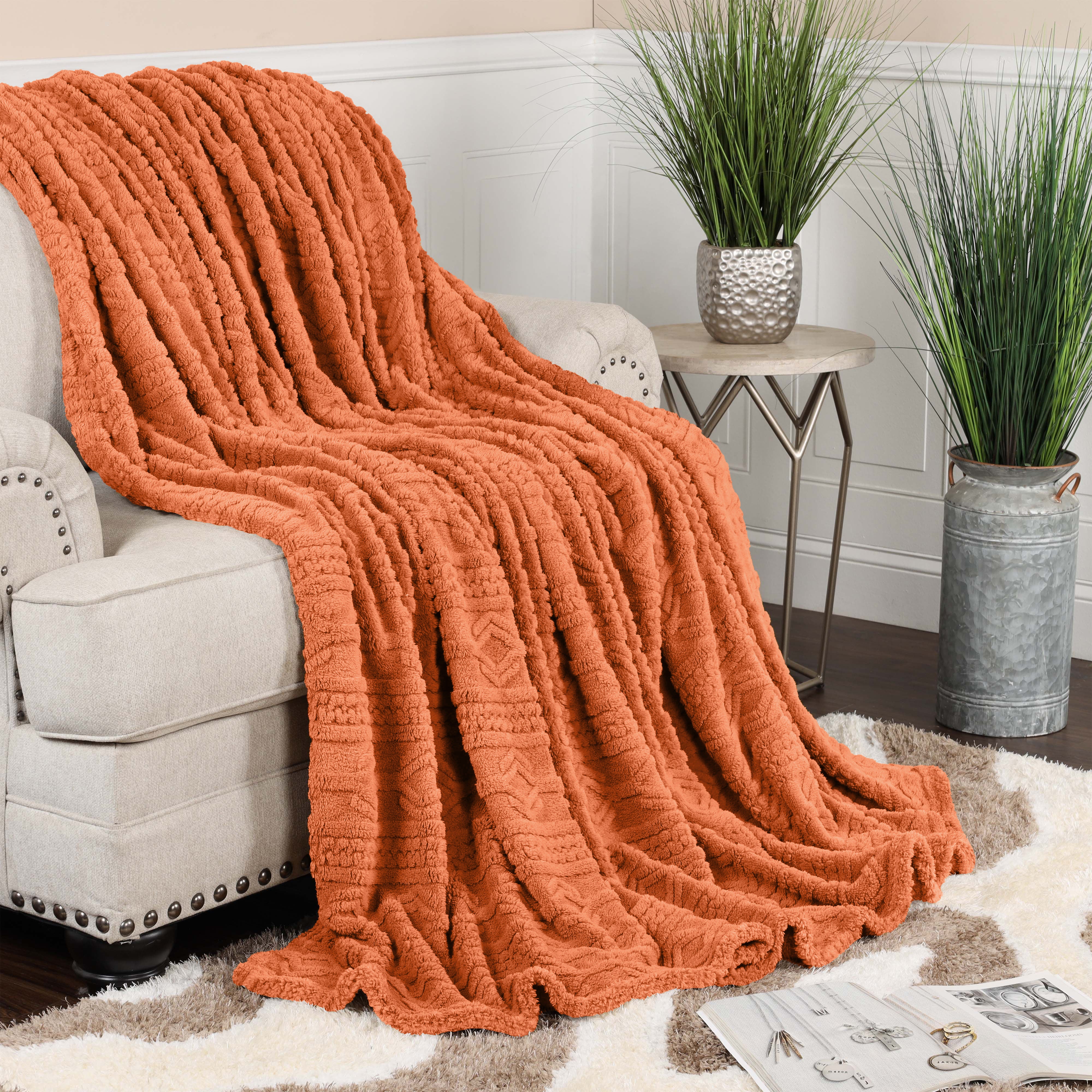 Superior Arctic Boho Knit Jacquard Fleece Blanket - Image 21