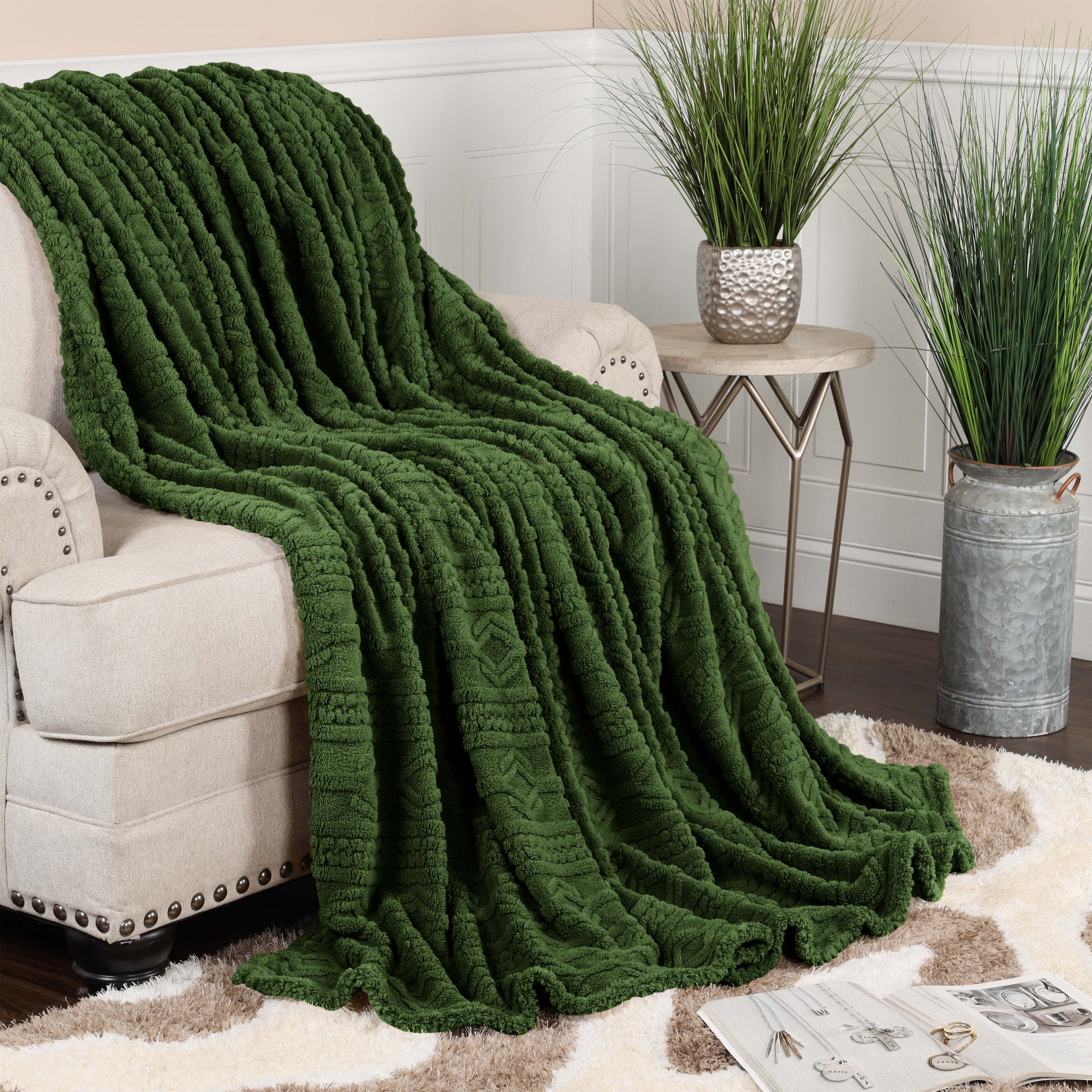 Superior Arctic Boho Knit Jacquard Fleece Blanket - Image 22