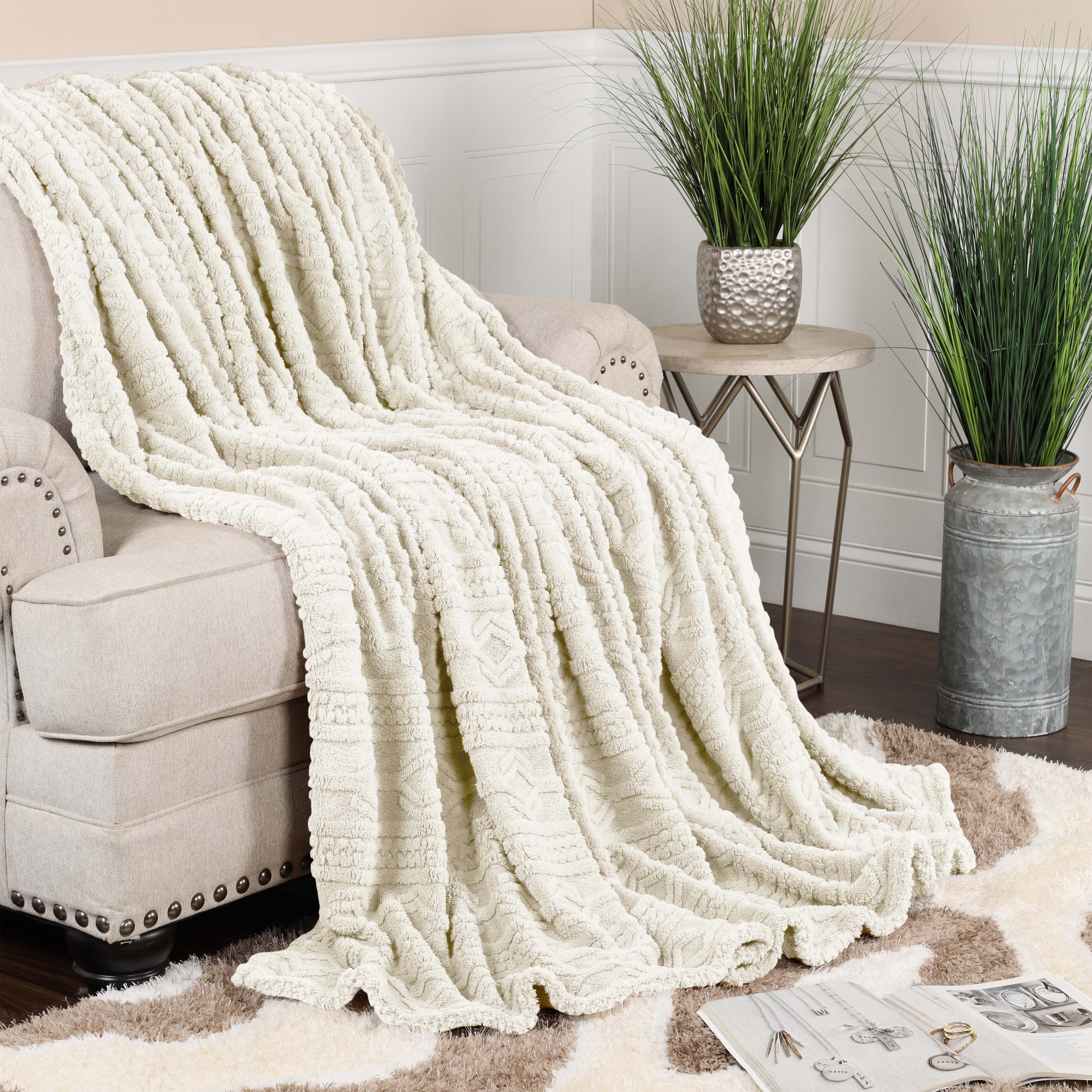 Superior Arctic Boho Knit Jacquard Fleece Blanket - Image 23