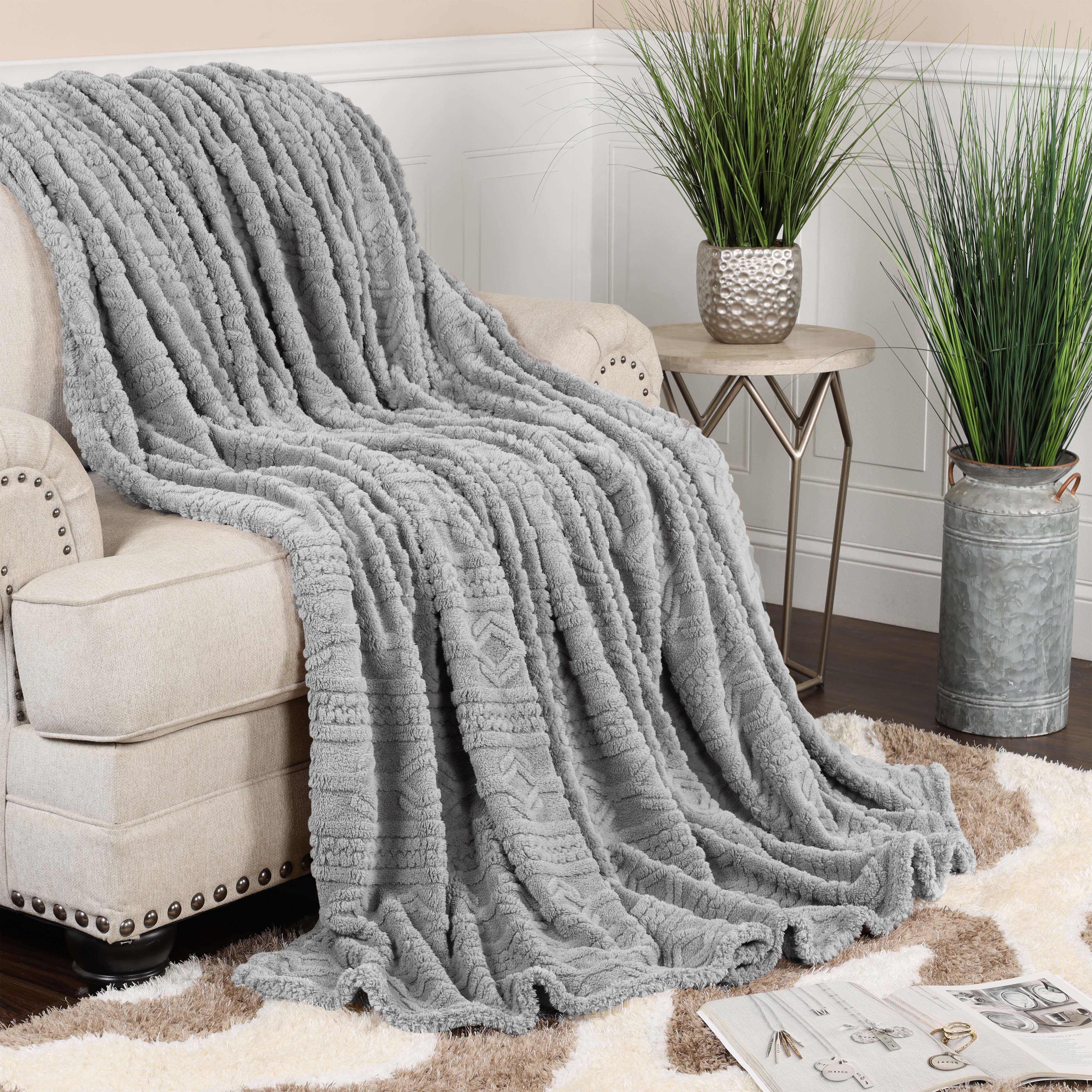 Superior Arctic Boho Knit Jacquard Fleece Blanket - Image 25