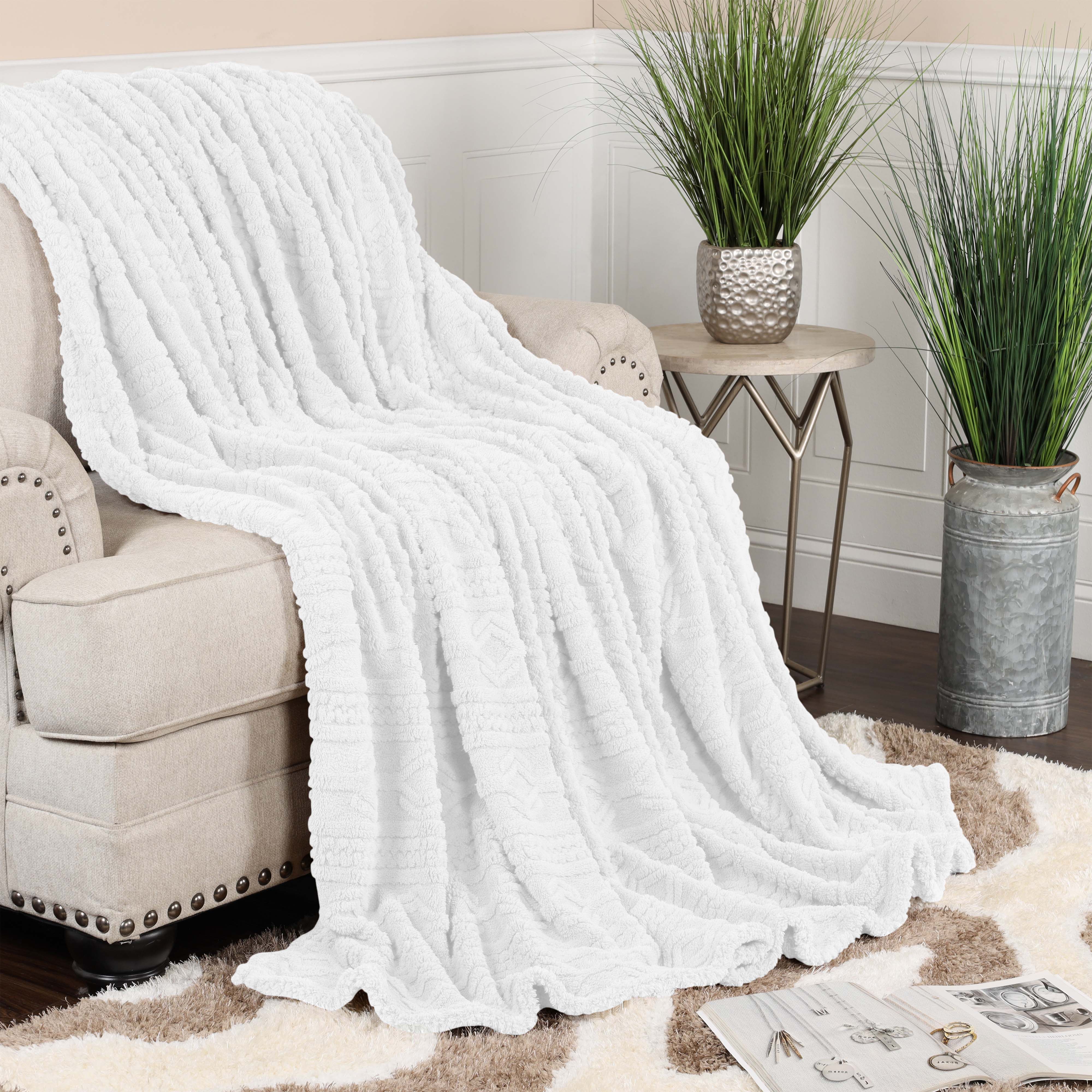 Superior Arctic Boho Knit Jacquard Fleece Blanket - Image 27