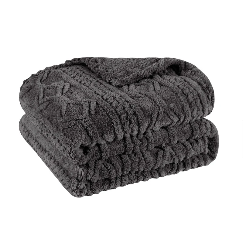 Superior Arctic Boho Knit Jacquard Fleece Blanket - Image 3
