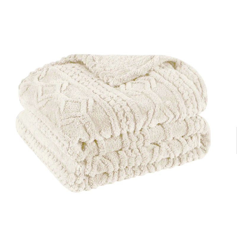 Superior Arctic Boho Knit Jacquard Fleece Blanket - Image 7