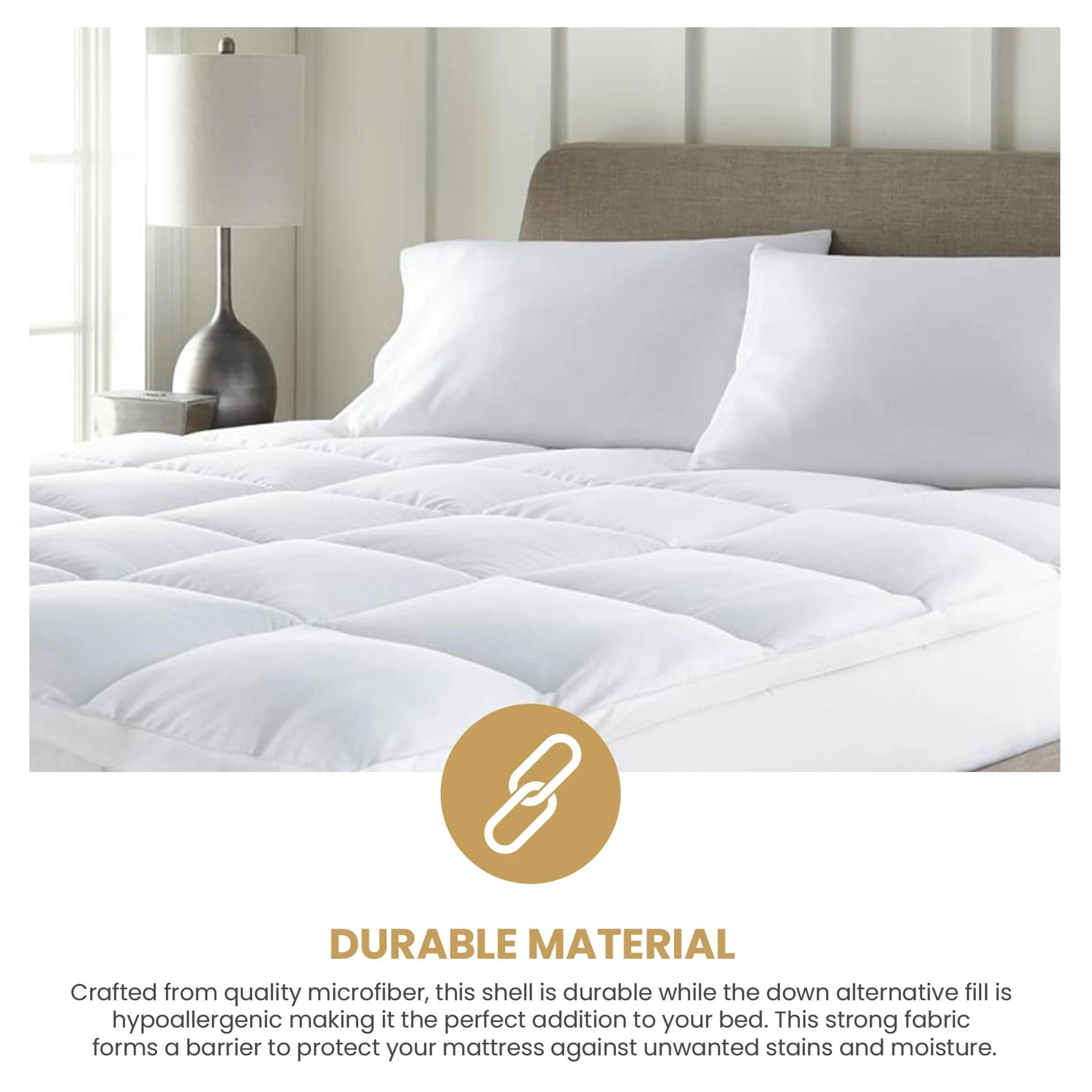 Superior Brushed Microfiber Down Alternative 2 Inch Mattress Topper - Image 5