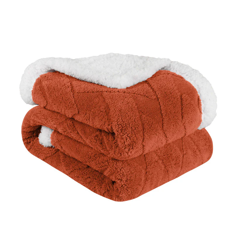 Superior Nuuk Jacquard Lattice Fleece Sherpa Reversible Blanket - Image 10