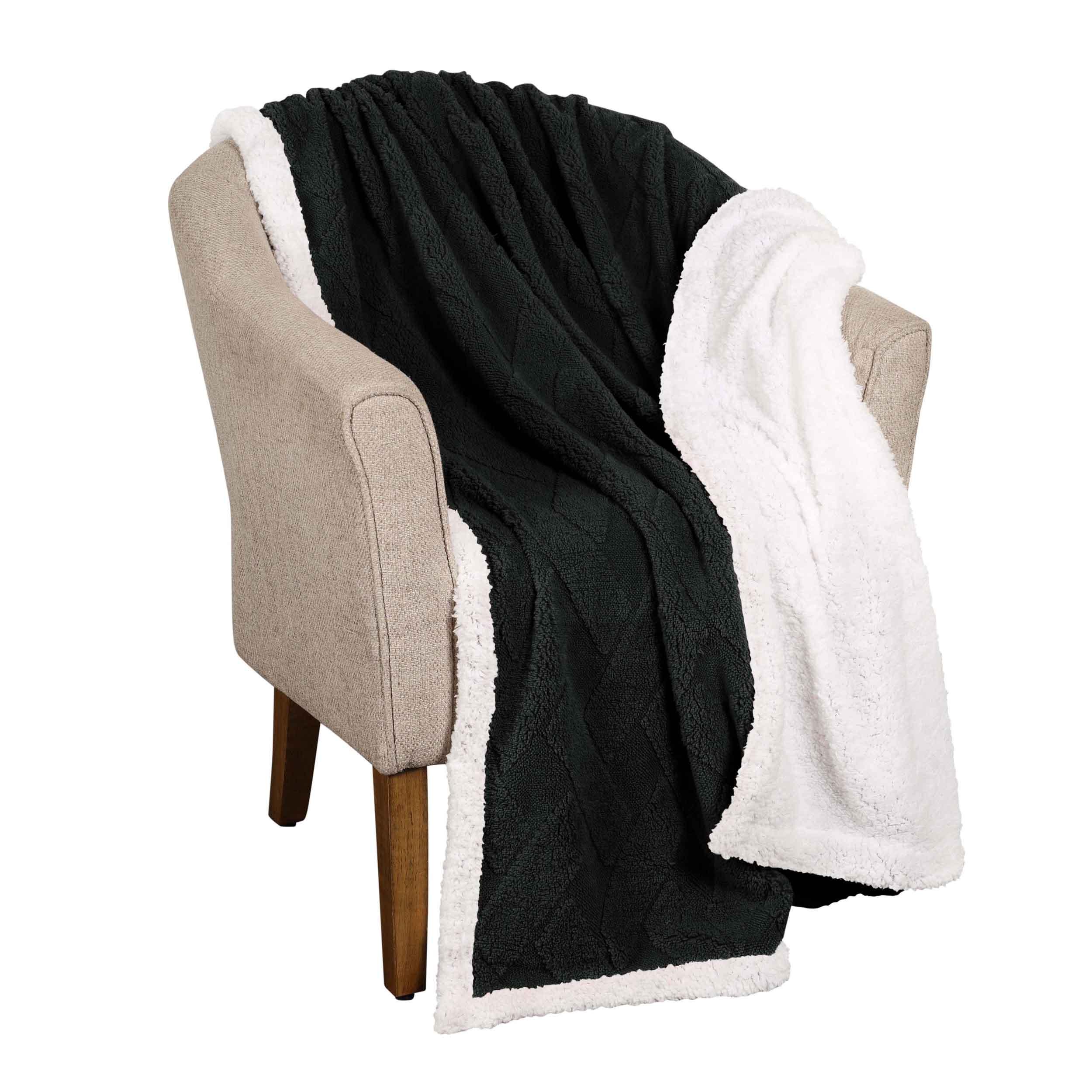 Superior Nuuk Jacquard Lattice Fleece Sherpa Reversible Blanket - Image 15
