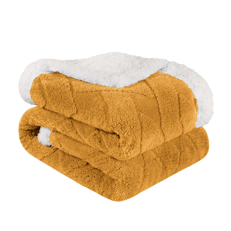 Superior Nuuk Jacquard Lattice Fleece Sherpa Reversible Blanket - Image 3