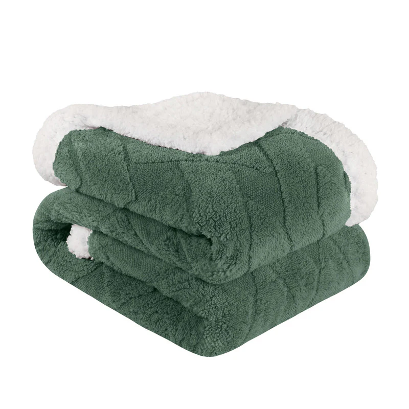 Superior Nuuk Jacquard Lattice Fleece Sherpa Reversible Blanket - Image 4