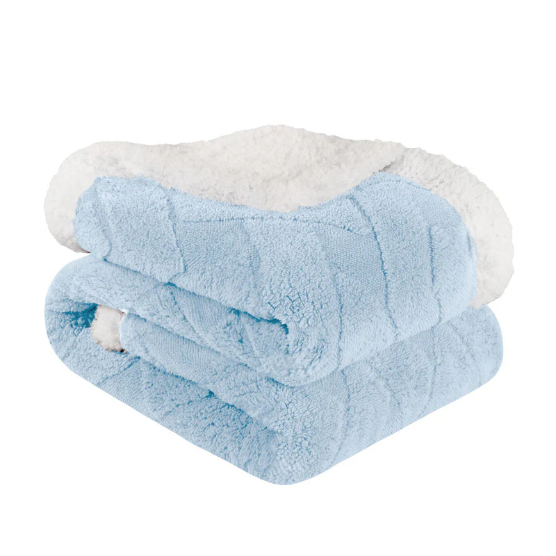 Superior Nuuk Jacquard Lattice Fleece Sherpa Reversible Blanket - Image 6