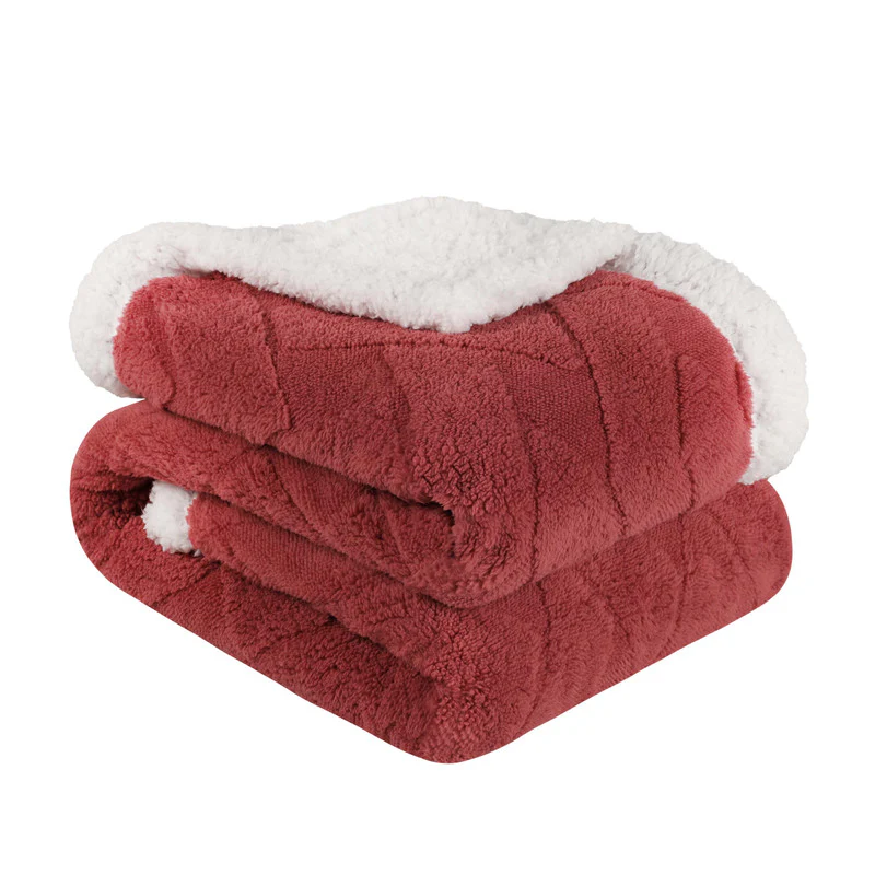 Superior Nuuk Jacquard Lattice Fleece Sherpa Reversible Blanket - Image 8