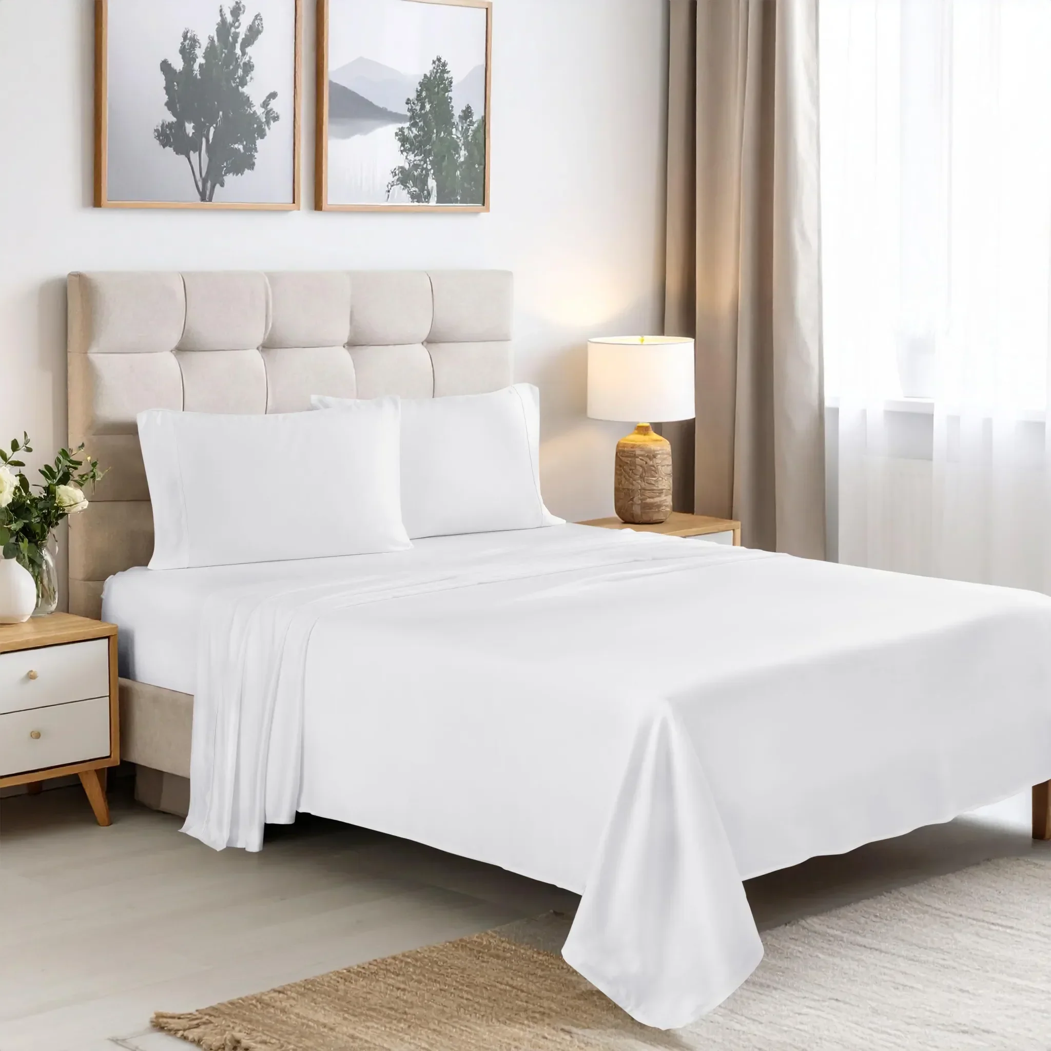 Superior Rayon From Bamboo 300 Thread Count Solid Deep Pocket 4-Piece Sheet Set - Image 12