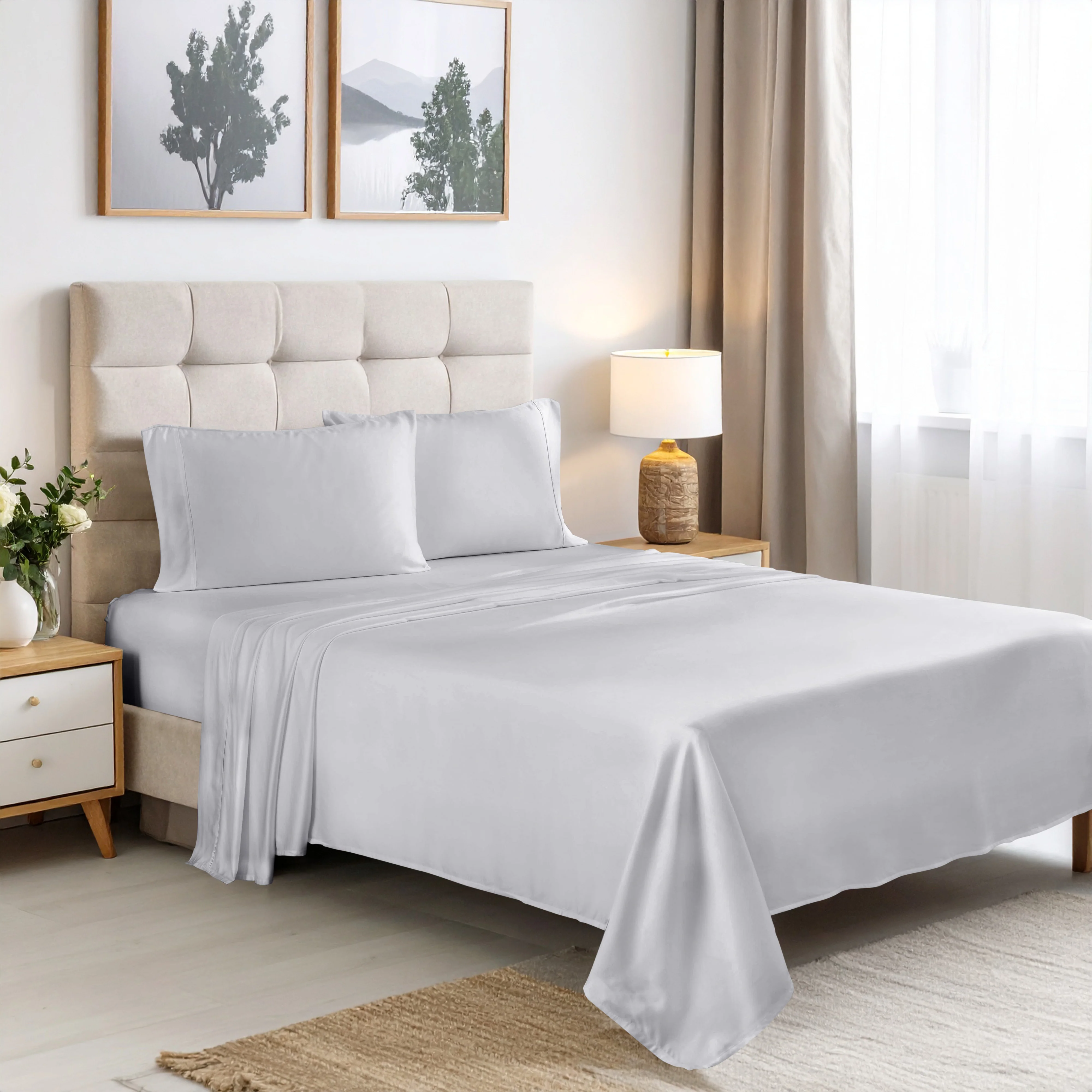 Superior Rayon From Bamboo 300 Thread Count Solid Deep Pocket 4-Piece Sheet Set - Image 7