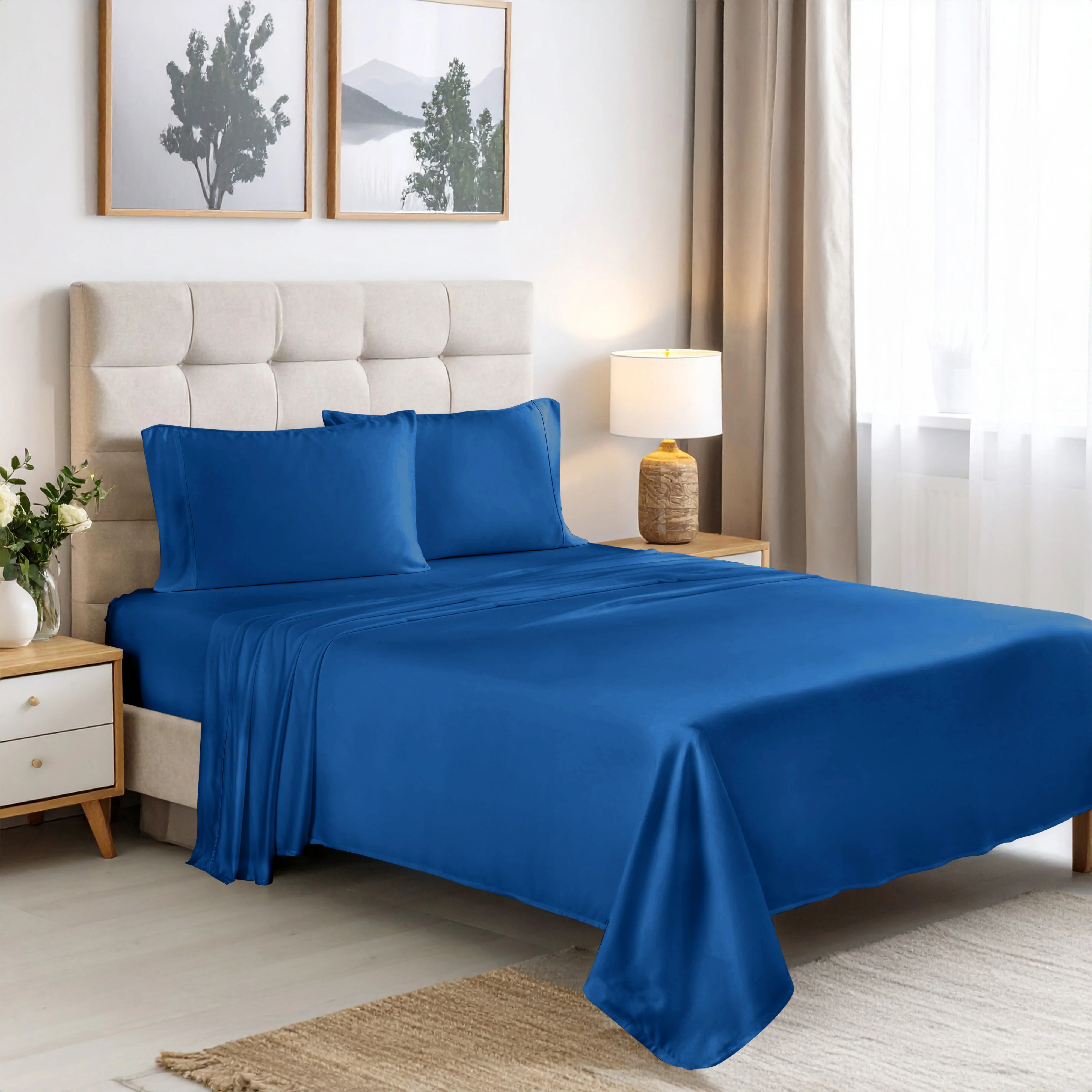 Superior Rayon From Bamboo 300 Thread Count Solid Deep Pocket 4-Piece Sheet Set - Image 8