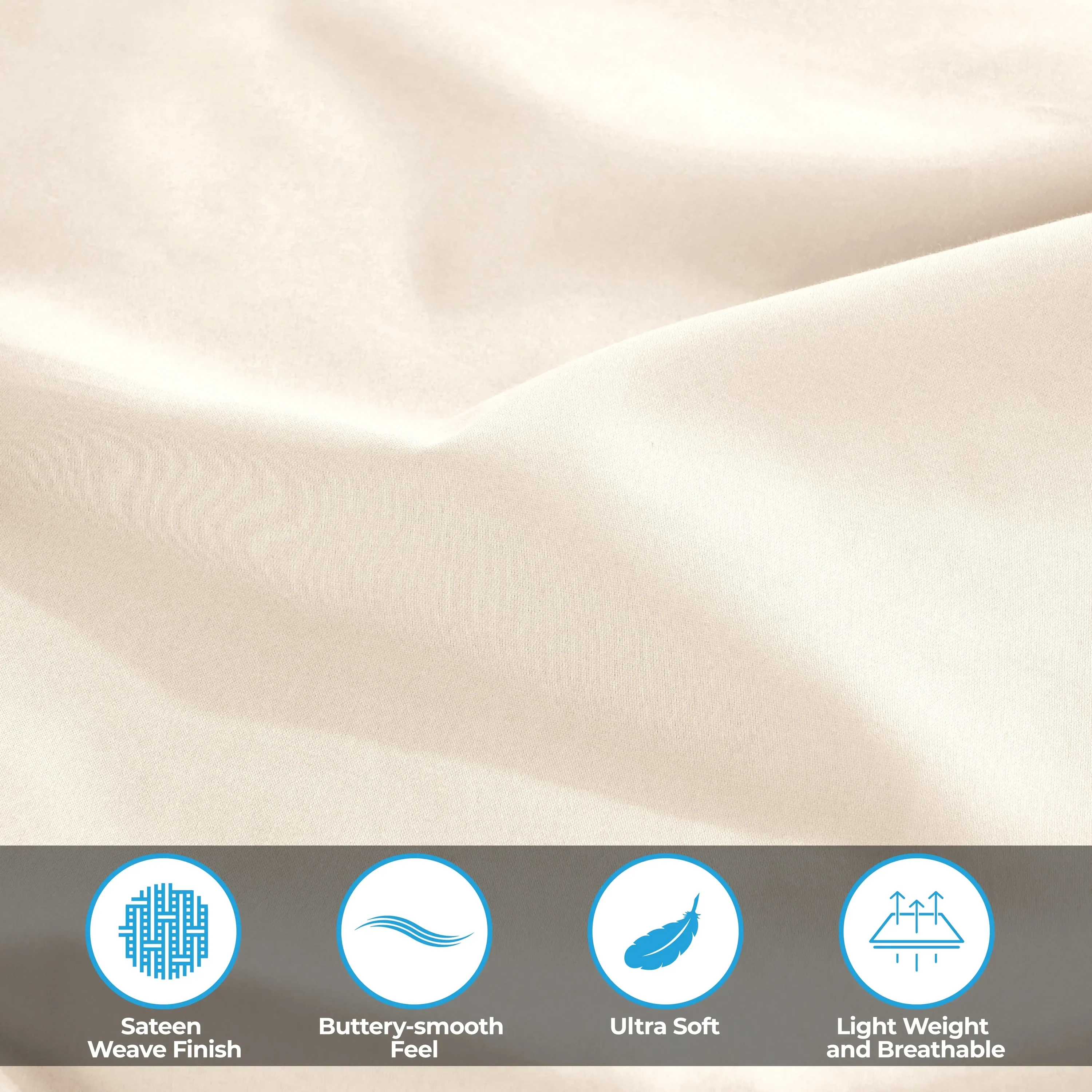Superior Solid 300 Thread Count Egyptian Cotton Sateen 4-Piece Sheet Set - Image 17