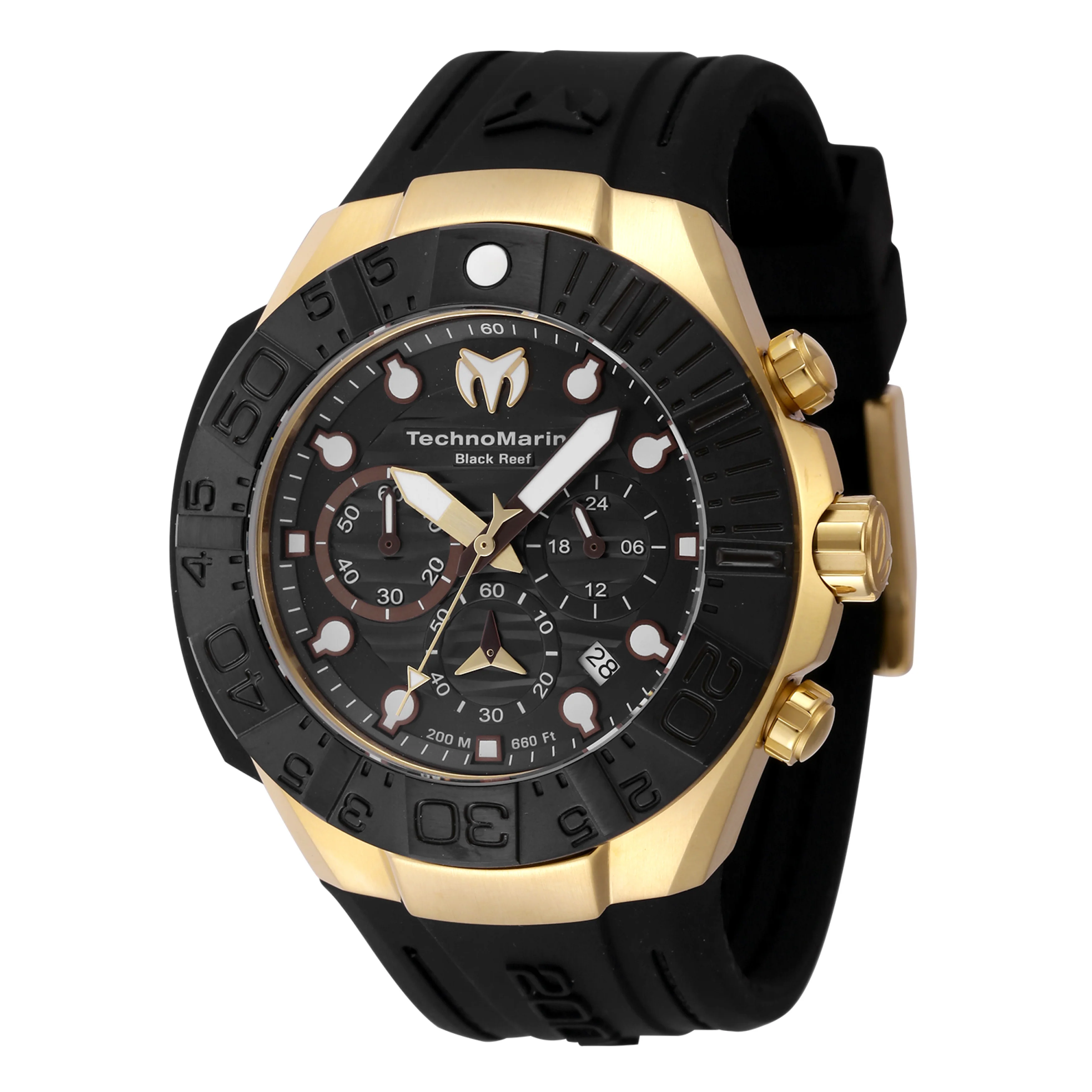 TechnoMarine Men's 45mm Reef Black Quartz Chronograph Silicone Strap Watch - Image 4