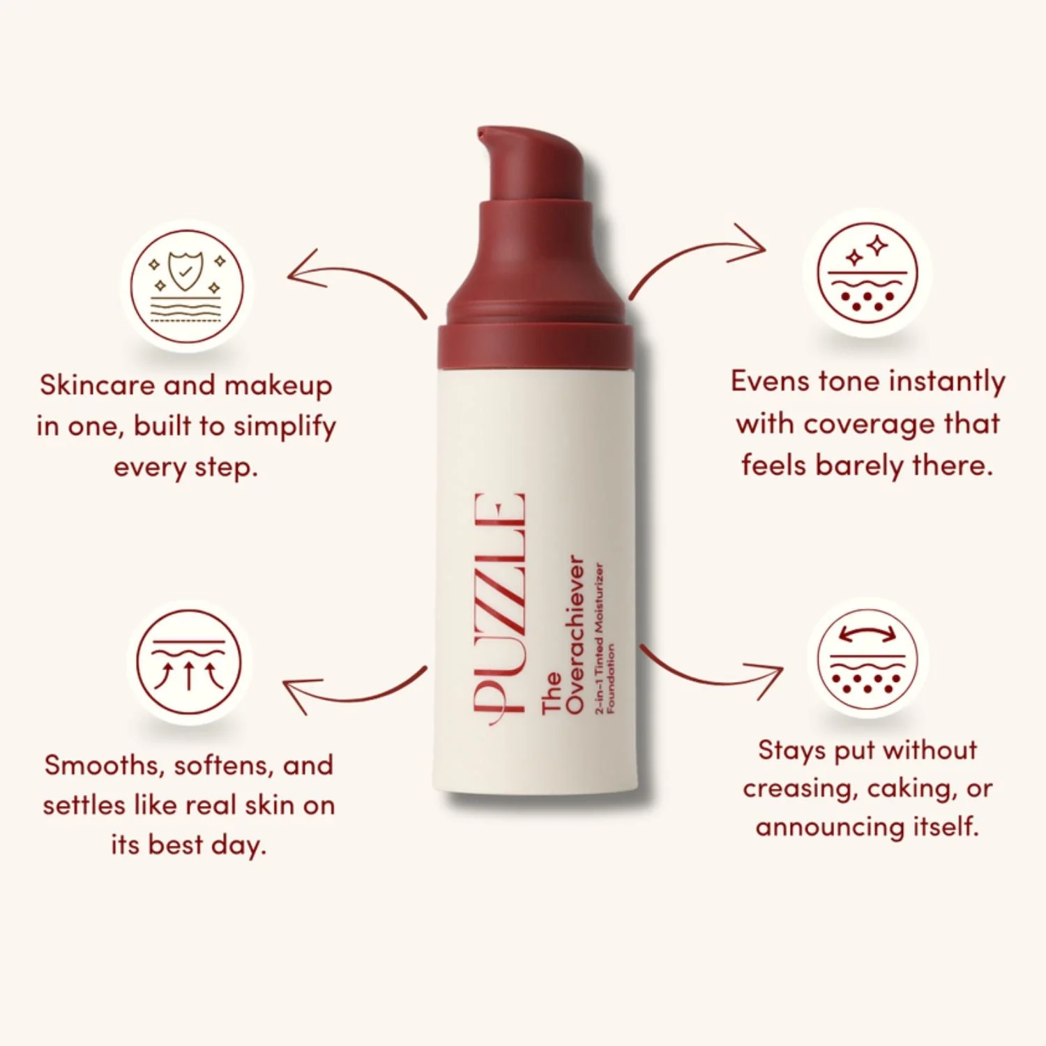 Puzzle® Makeup The Overachiever 2-in-1 Tinted Moisturizer & Foundation - Image 2