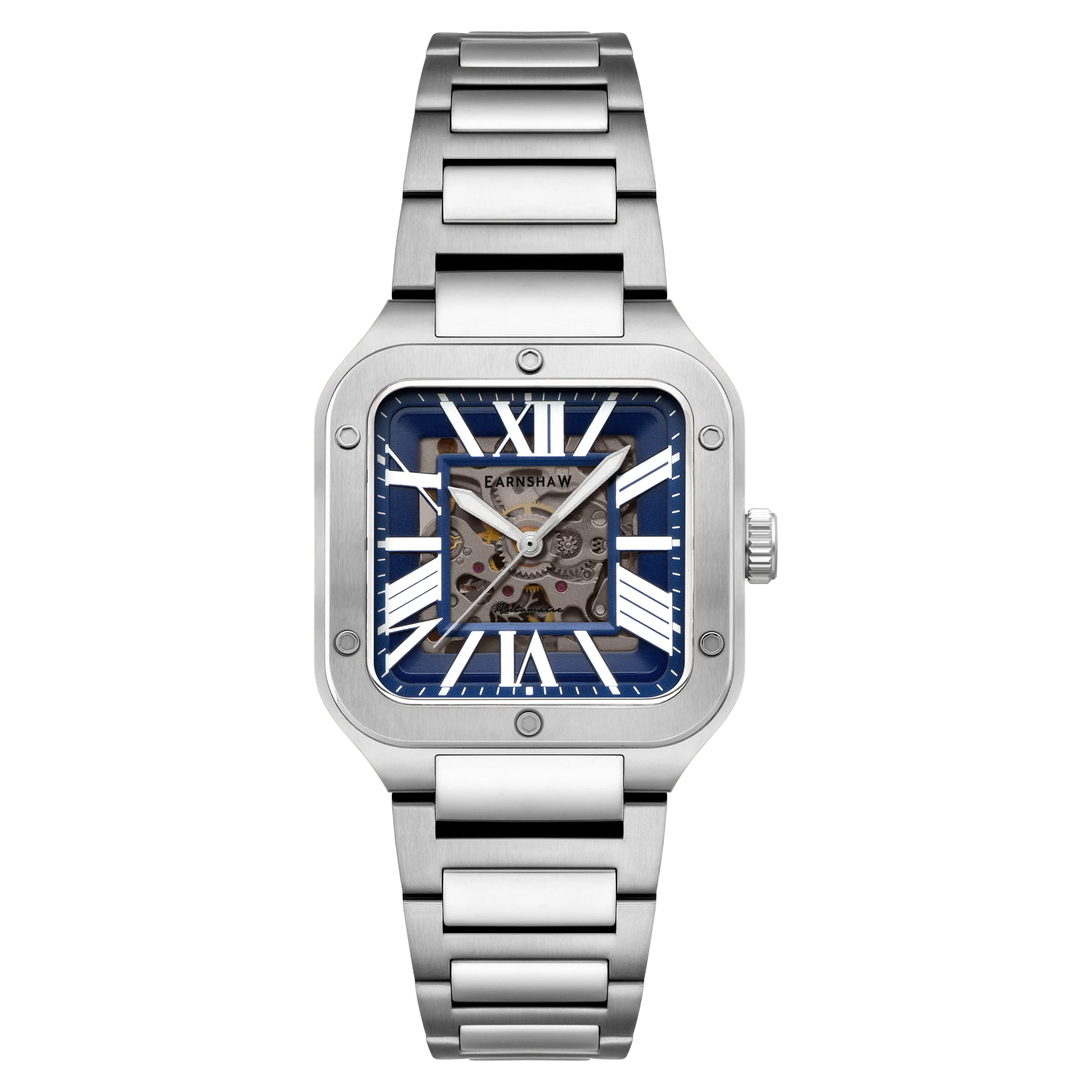 Thomas Earnshaw Men's 36mm Lennox Automatic Skeletonized Square Bracelet Watch - Image 3