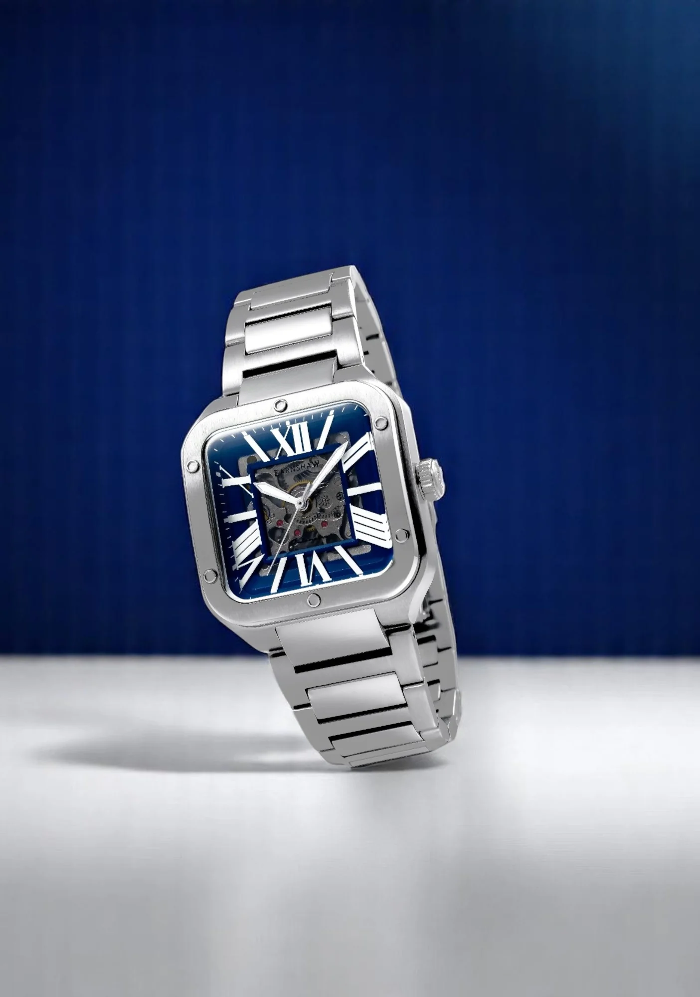 Thomas Earnshaw Men's 36mm Lennox Automatic Skeletonized Square Bracelet Watch - Image 7