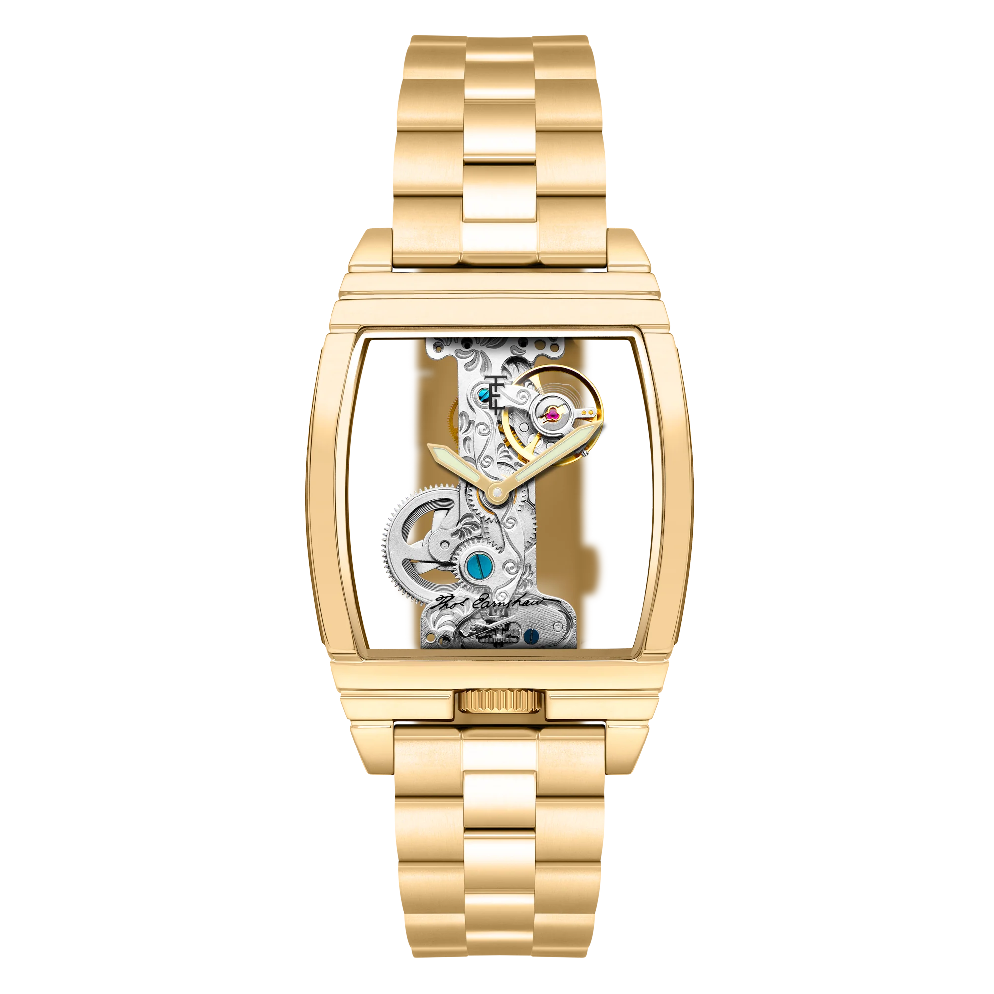 Thomas Earnshaw Men's 36mm Wolver Bridge Mechanical Barrel Case Bracelet Watch - Image 2