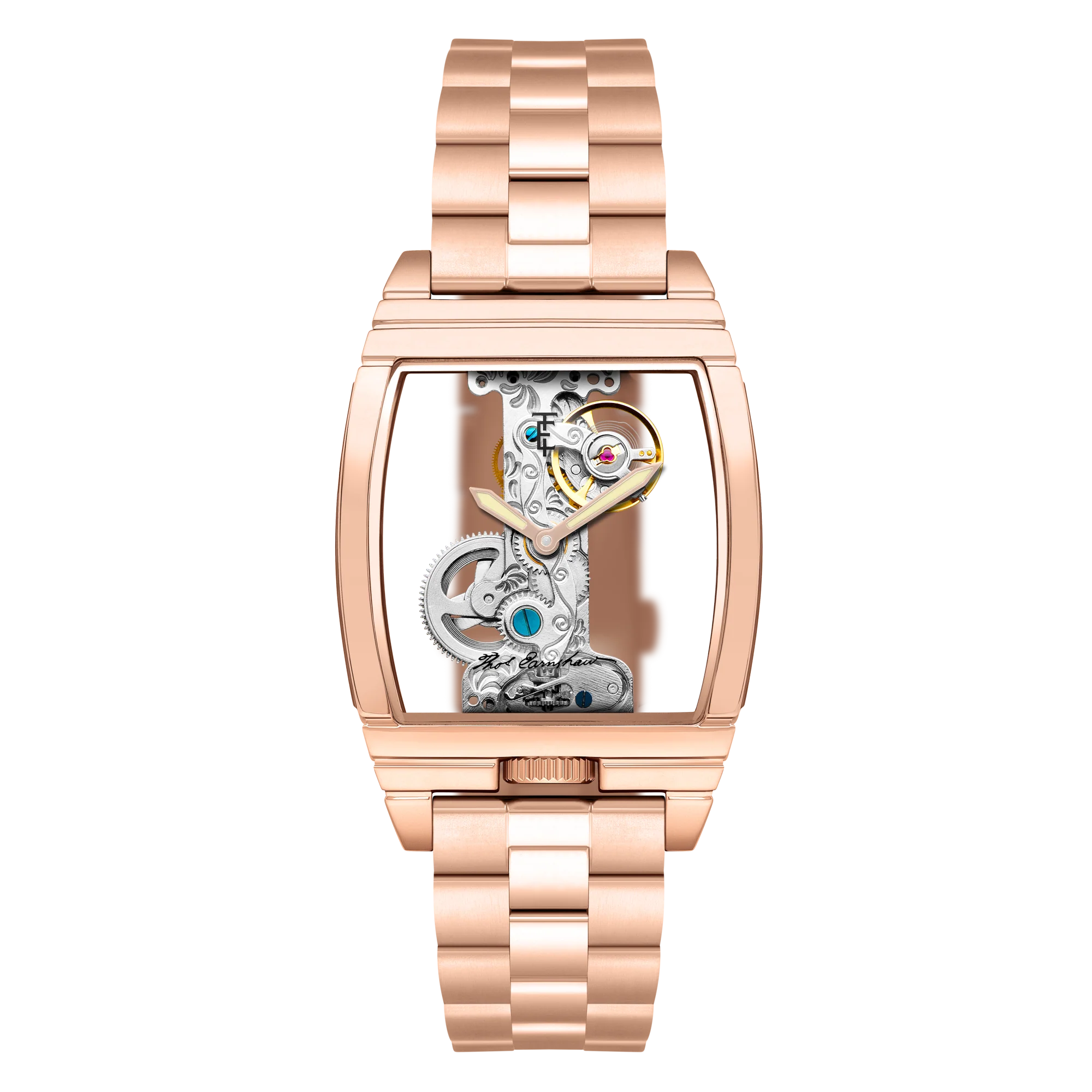Thomas Earnshaw Men's 36mm Wolver Bridge Mechanical Barrel Case Bracelet Watch - Image 3