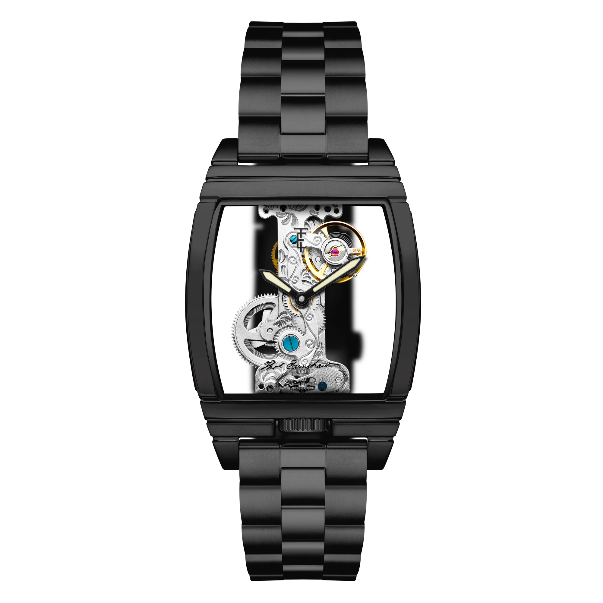 Thomas Earnshaw Men's 36mm Wolver Bridge Mechanical Barrel Case Bracelet Watch - Image 4