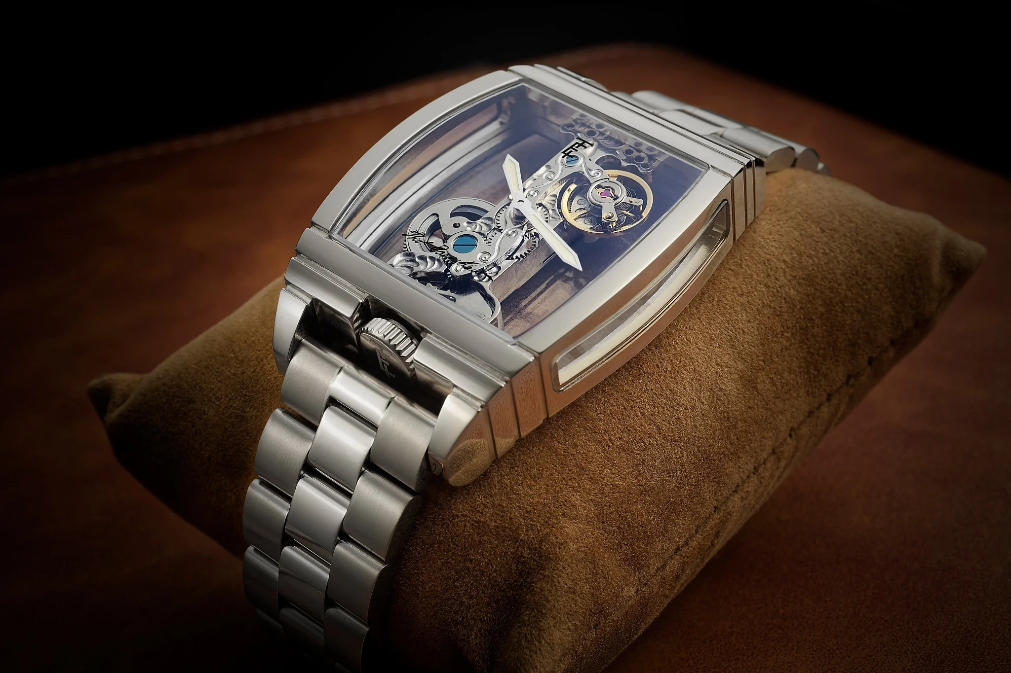 Thomas Earnshaw Men's 36mm Wolver Bridge Mechanical Barrel Case Bracelet Watch - Image 5
