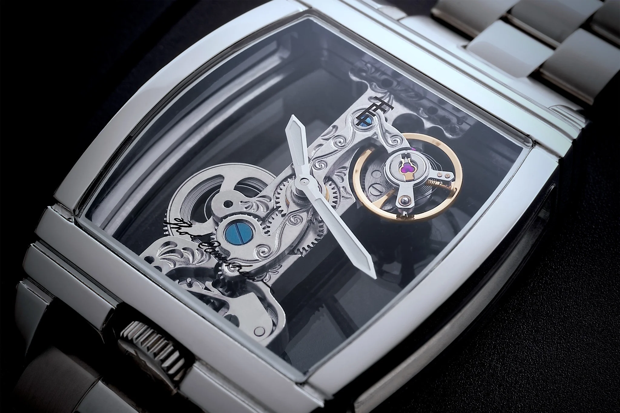 Thomas Earnshaw Men's 36mm Wolver Bridge Mechanical Barrel Case Bracelet Watch - Image 6