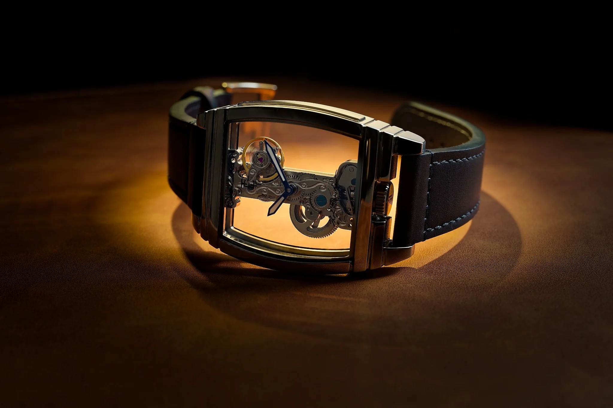 Thomas Earnshaw Men's 36mm Wolver Bridge Mechanical Barrel Case Leather Strap Watch - Image 6