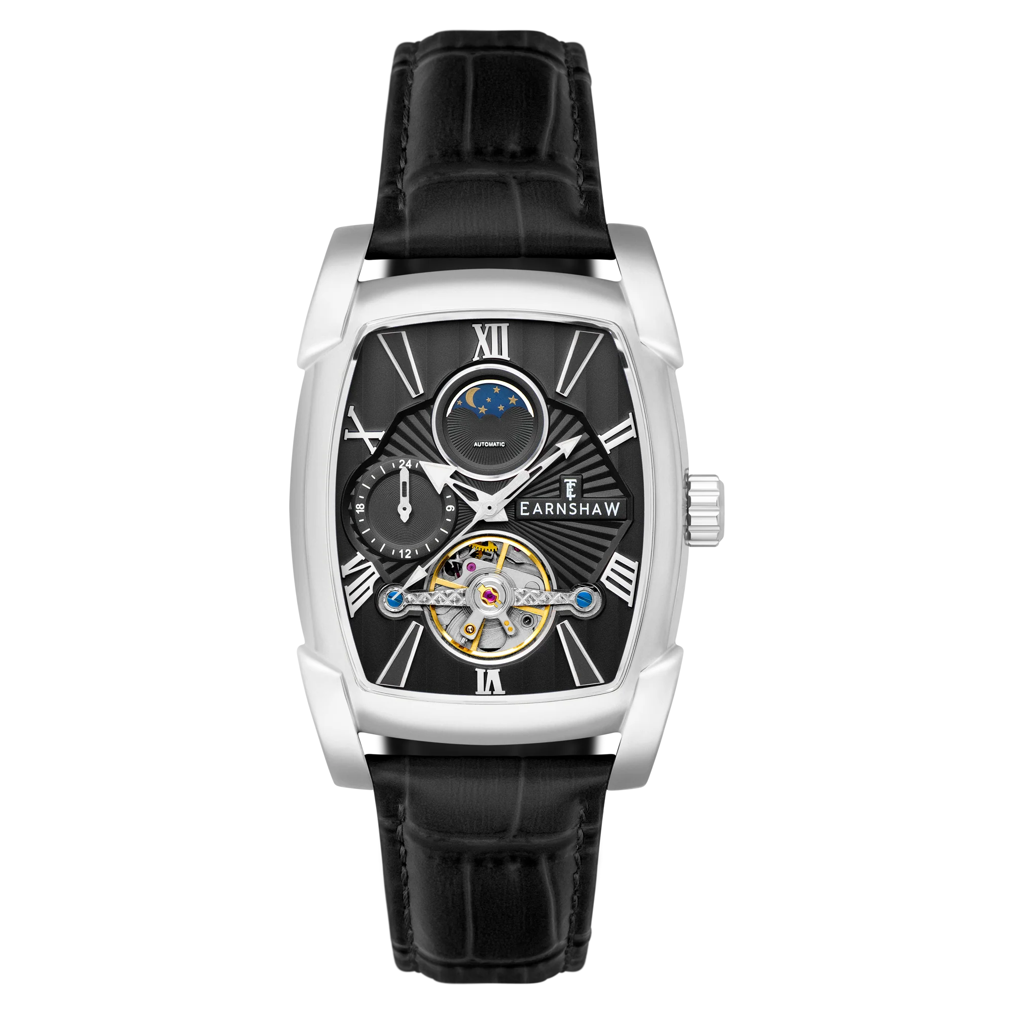 Thomas Earnshaw Men's 37mm Kensington Automatic Rectangle Strap Watch - Image 2