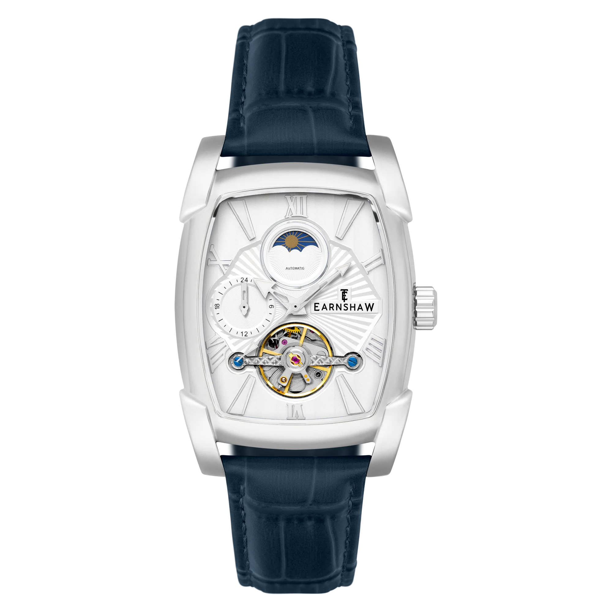 Thomas Earnshaw Men's 37mm Kensington Automatic Rectangle Strap Watch - Image 3