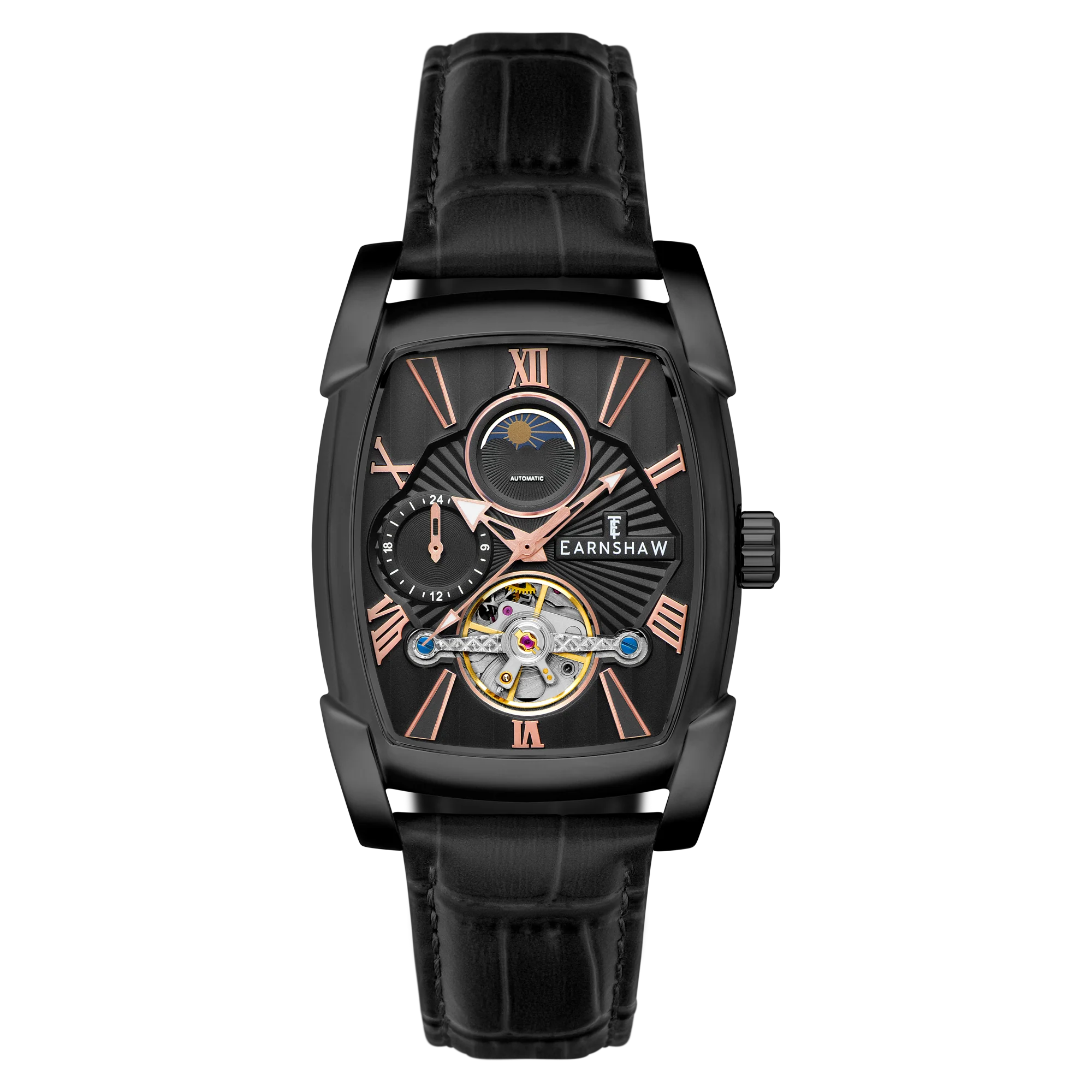Thomas Earnshaw Men's 37mm Kensington Automatic Rectangle Strap Watch - Image 4