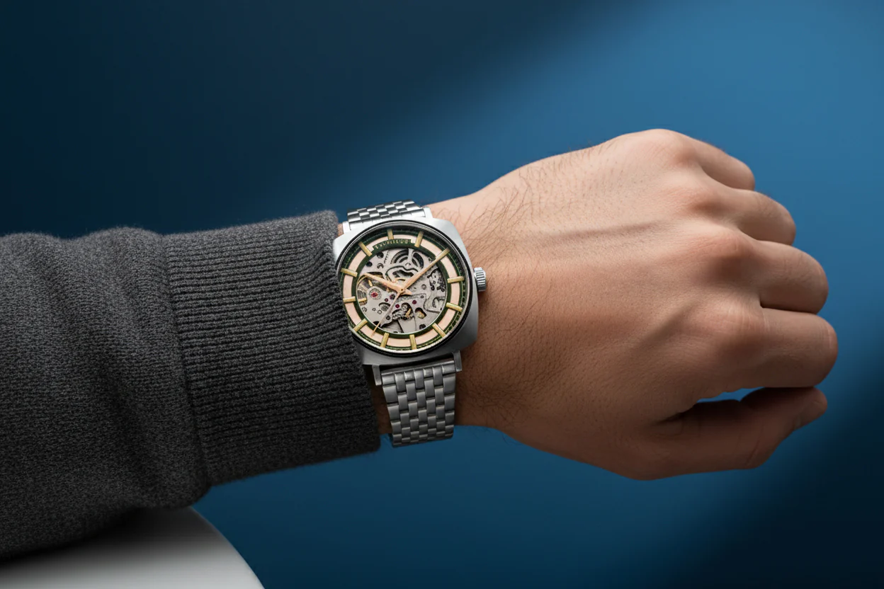 Thomas Earnshaw Men's 40mm Moorgate Automatic Skeletonized Bracelet Watch - Image 3