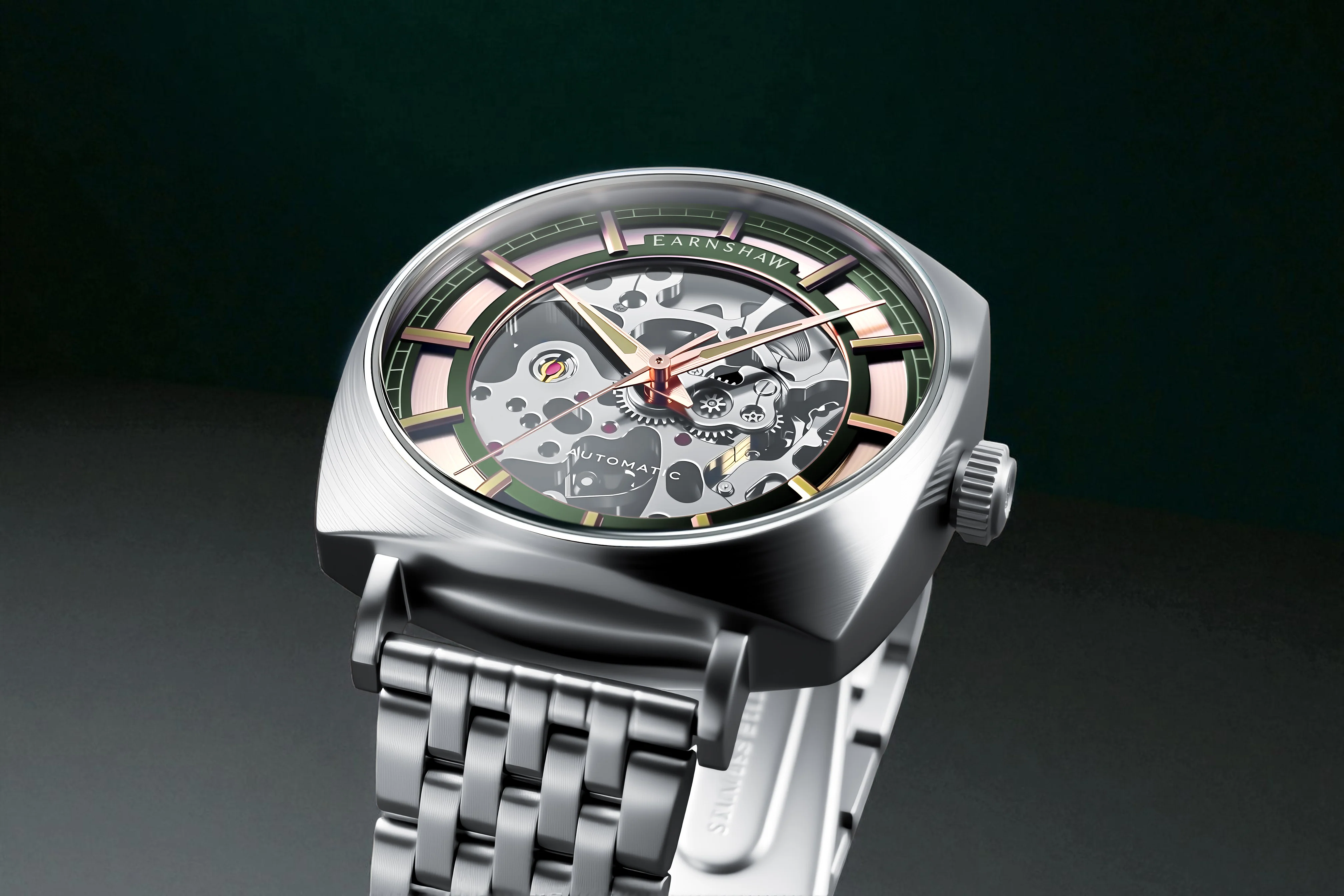 Thomas Earnshaw Men's 40mm Moorgate Automatic Skeletonized Bracelet Watch - Image 4