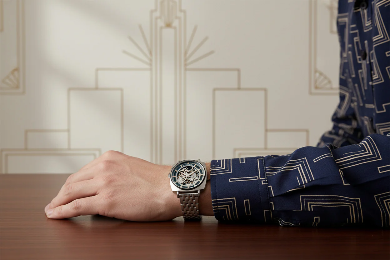 Thomas Earnshaw Men's 40mm Moorgate Automatic Skeletonized Bracelet Watch - Image 5