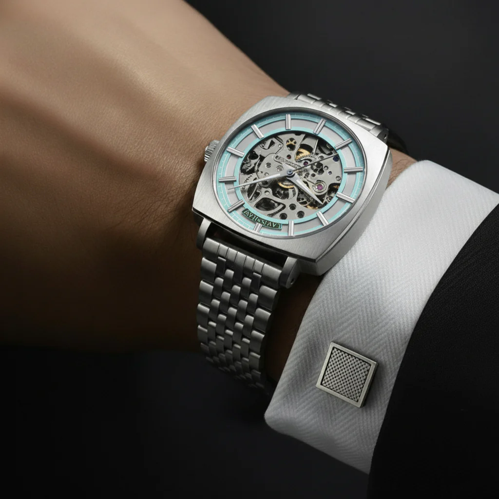 Thomas Earnshaw Men's 40mm Moorgate Automatic Skeletonized Bracelet Watch - Image 6