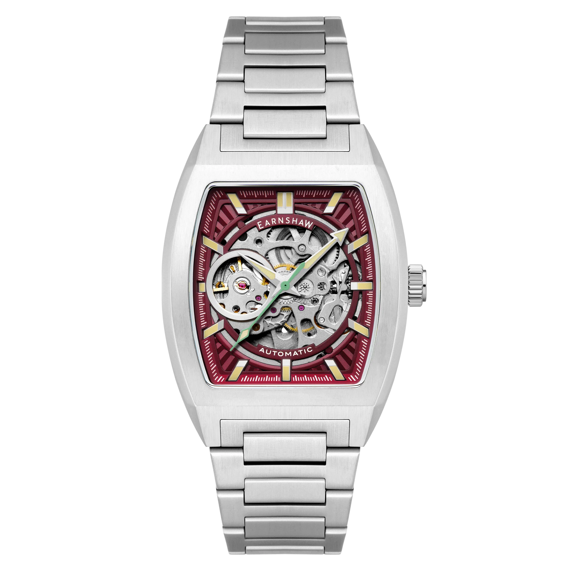 Thomas Earnshaw Men's 40mm Wellington Automatic Skeletonized Tonneau Bracelet Watch - Image 5