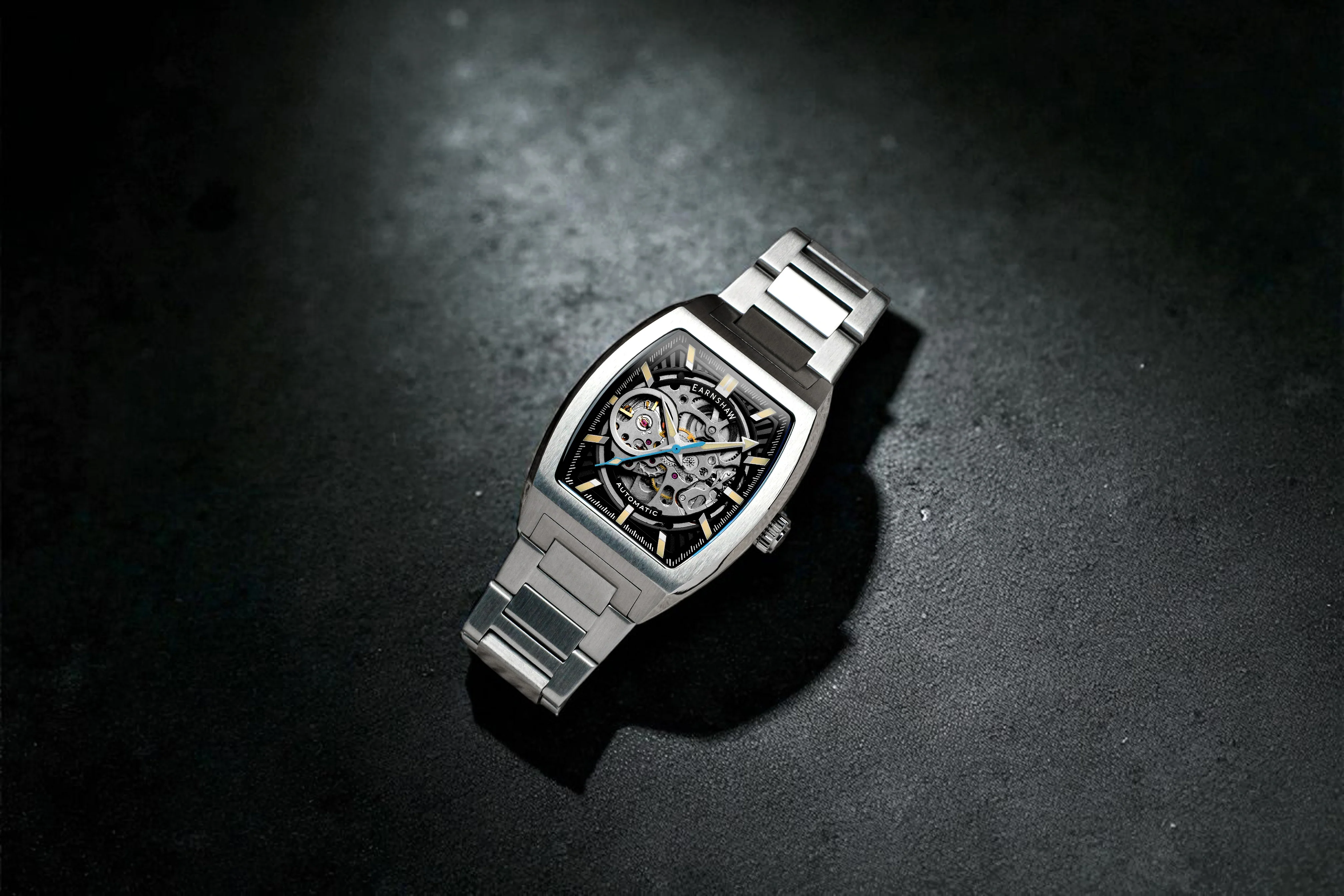 Thomas Earnshaw Men's 40mm Wellington Automatic Skeletonized Tonneau Bracelet Watch - Image 7