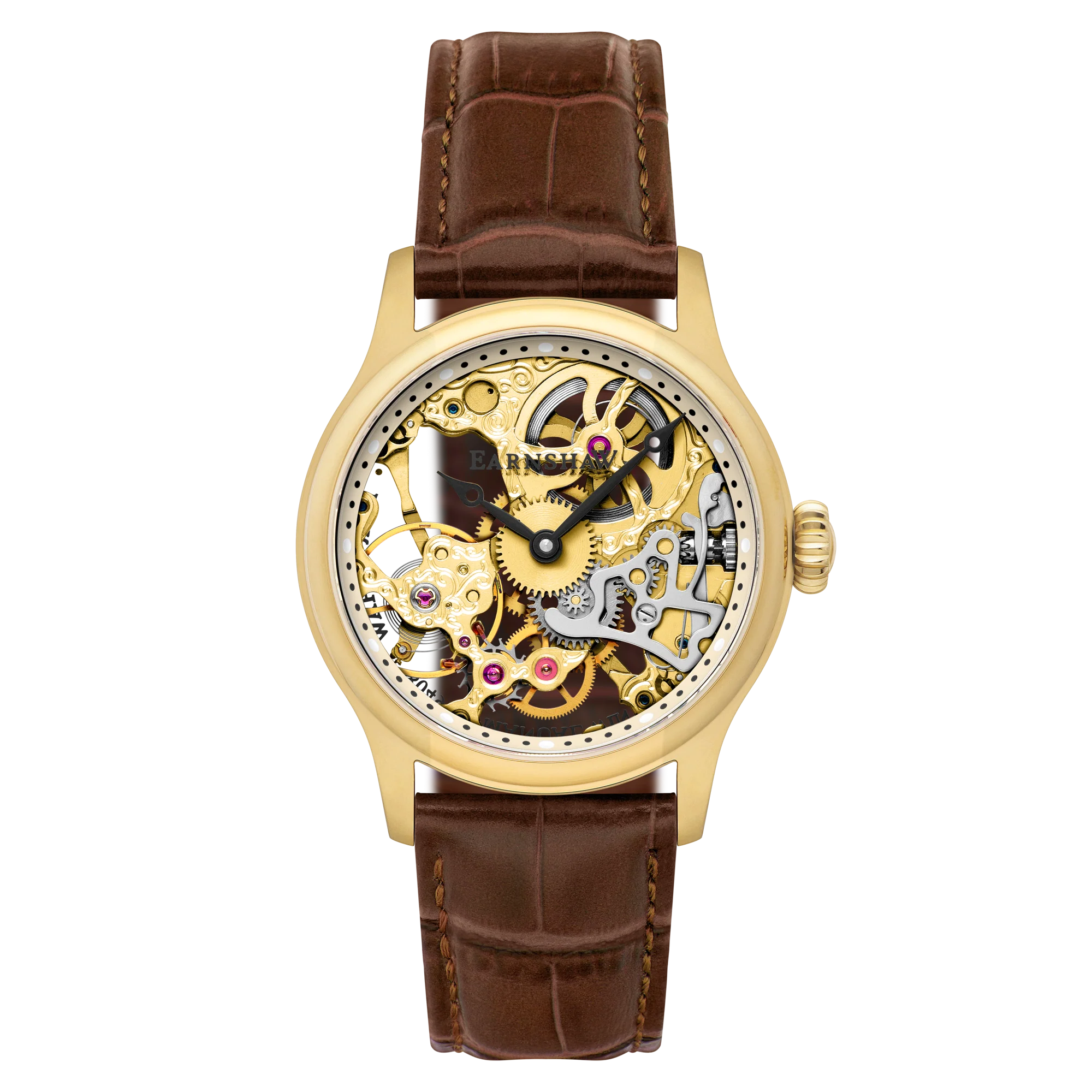 Thomas Earnshaw Men's 42mm Bauer Mechanical Skeletonized Strap Watch - Image 3