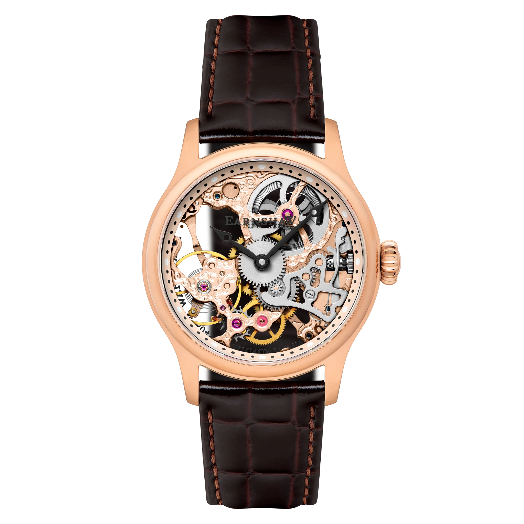 Thomas Earnshaw Men's 42mm Bauer Mechanical Skeletonized Strap Watch - Image 4