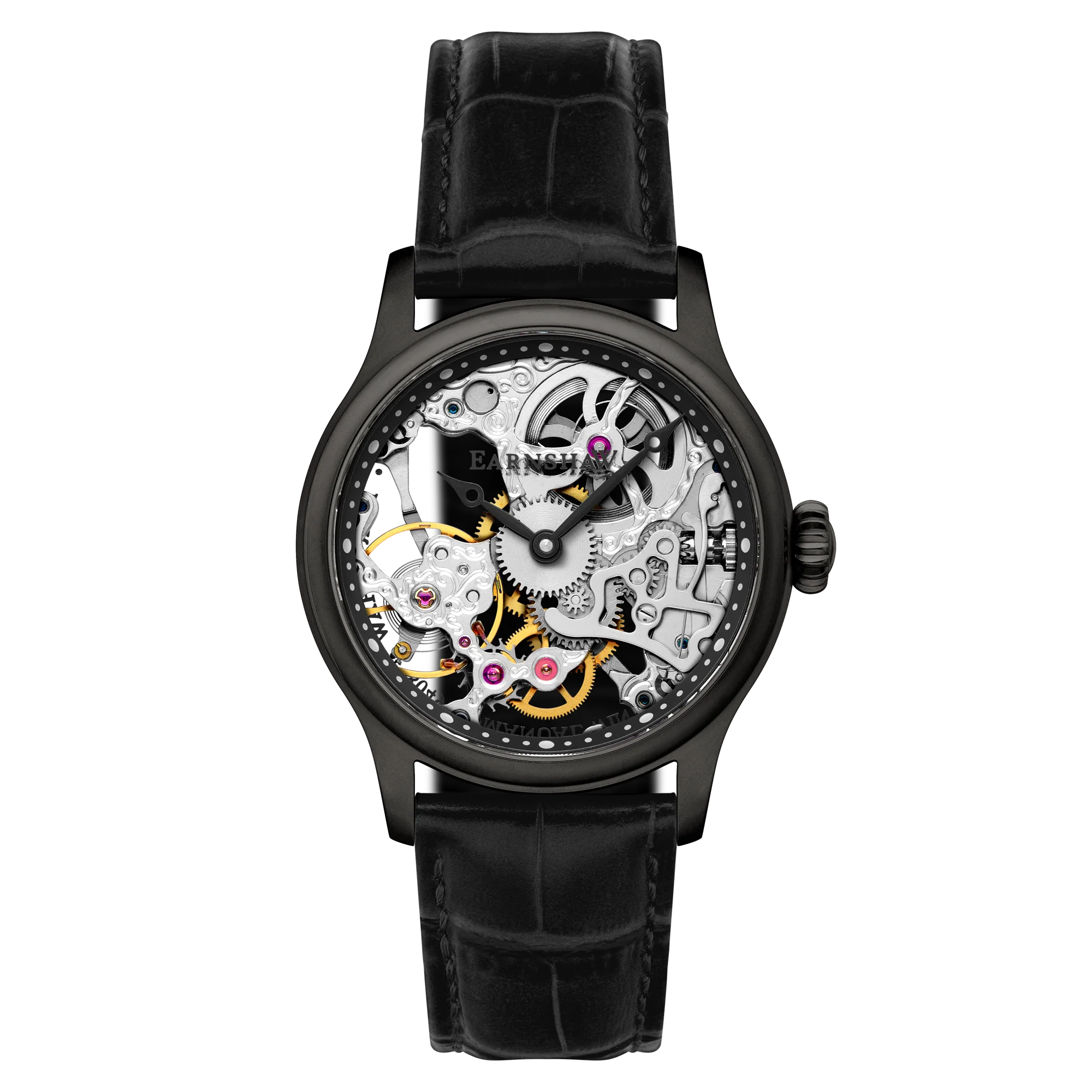 Thomas Earnshaw Men's 42mm Bauer Mechanical Skeletonized Strap Watch - Image 5