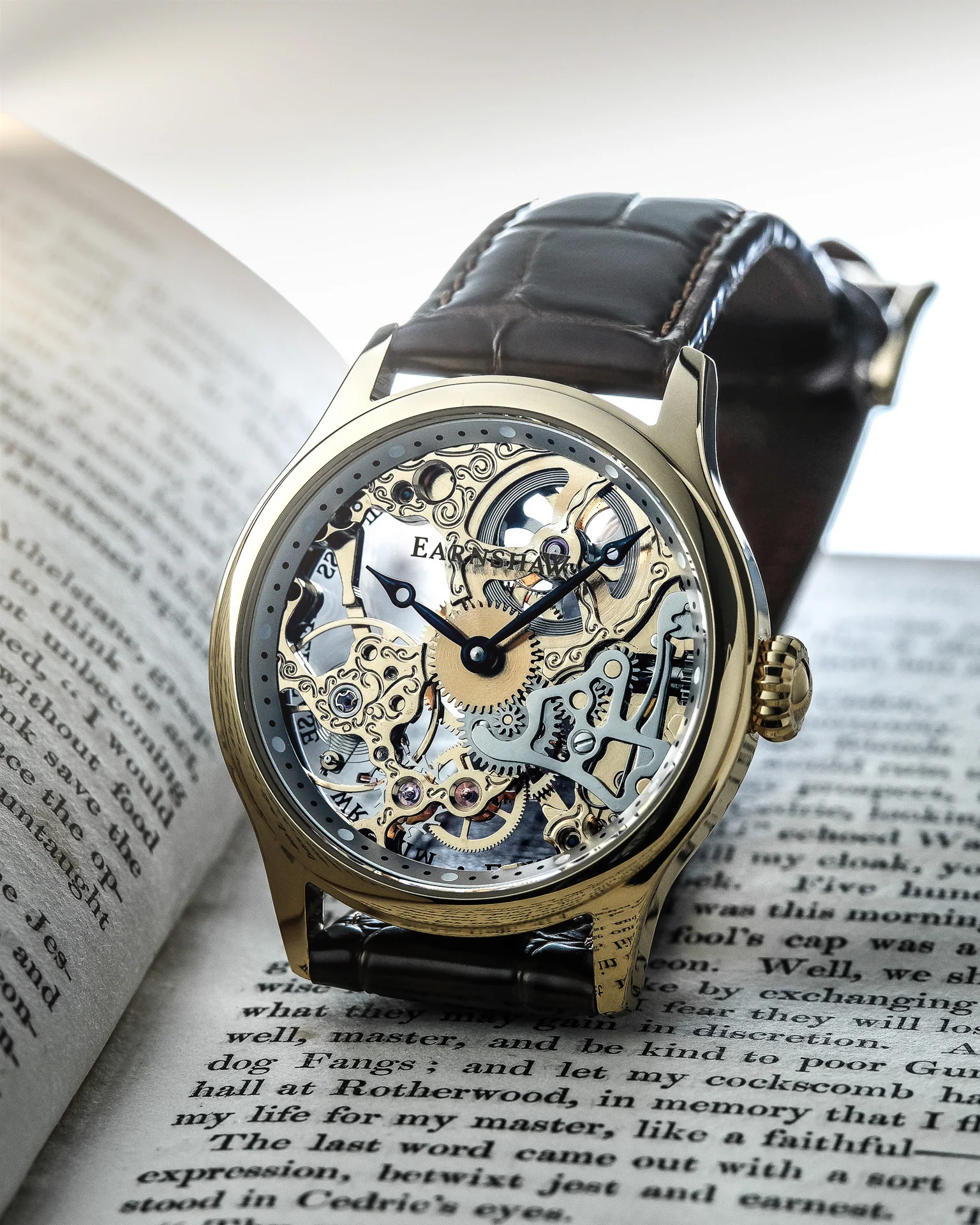 Thomas Earnshaw Men's 42mm Bauer Mechanical Skeletonized Strap Watch - Image 6
